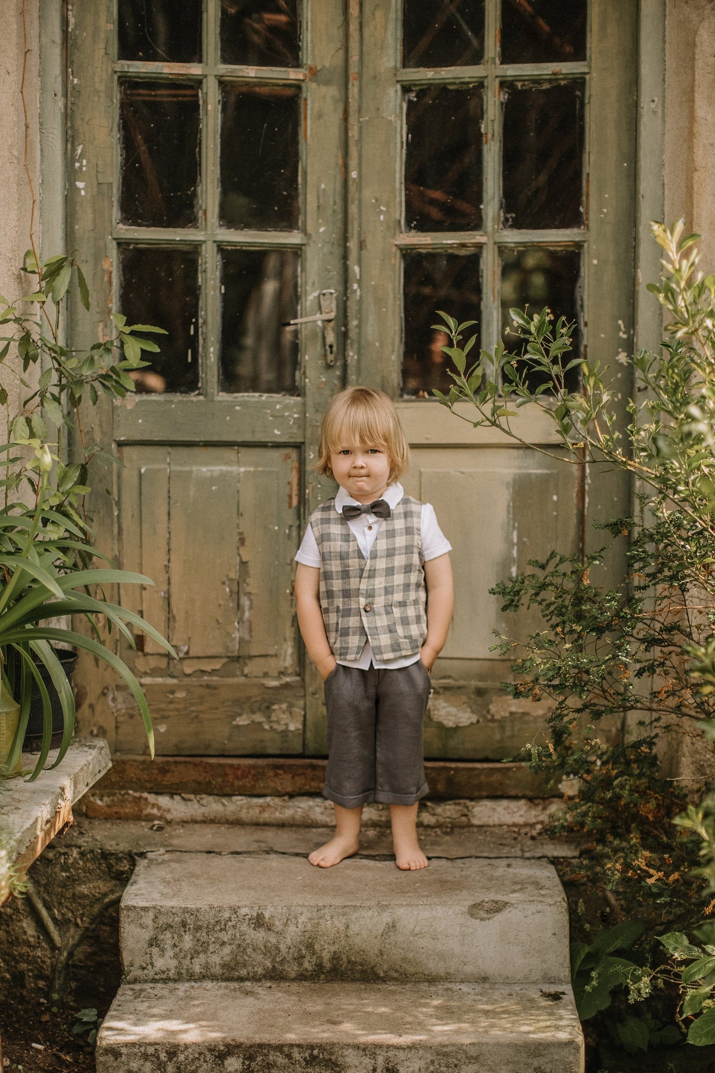 Linen cropped pants for boys/READY TO SHIP