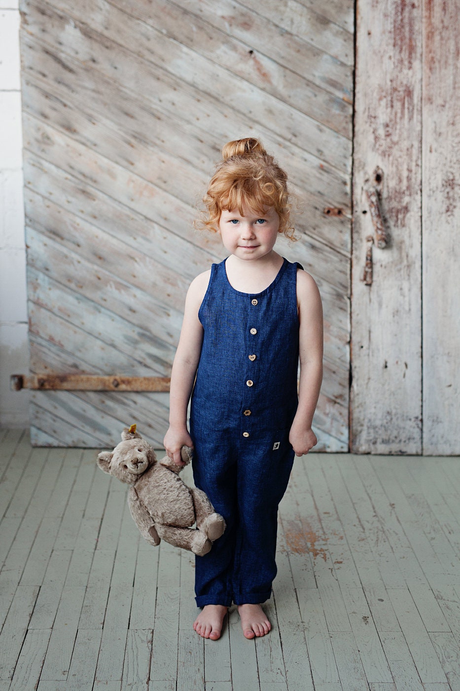 Adorable baby girls and toddlers linen jumpsuit for summer ROXY