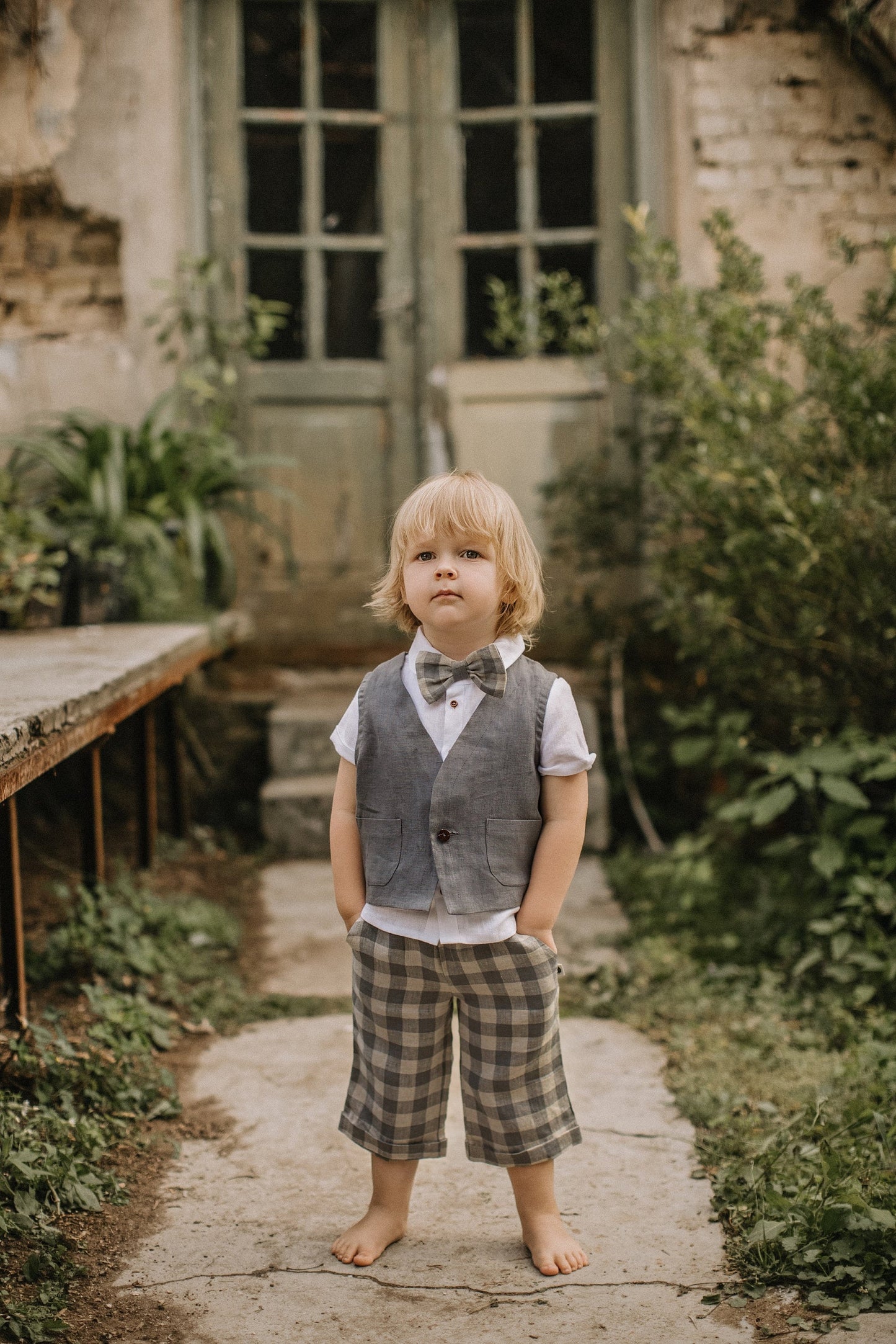 Ring bearer linen pants, size 110/ READY TO SHIP
