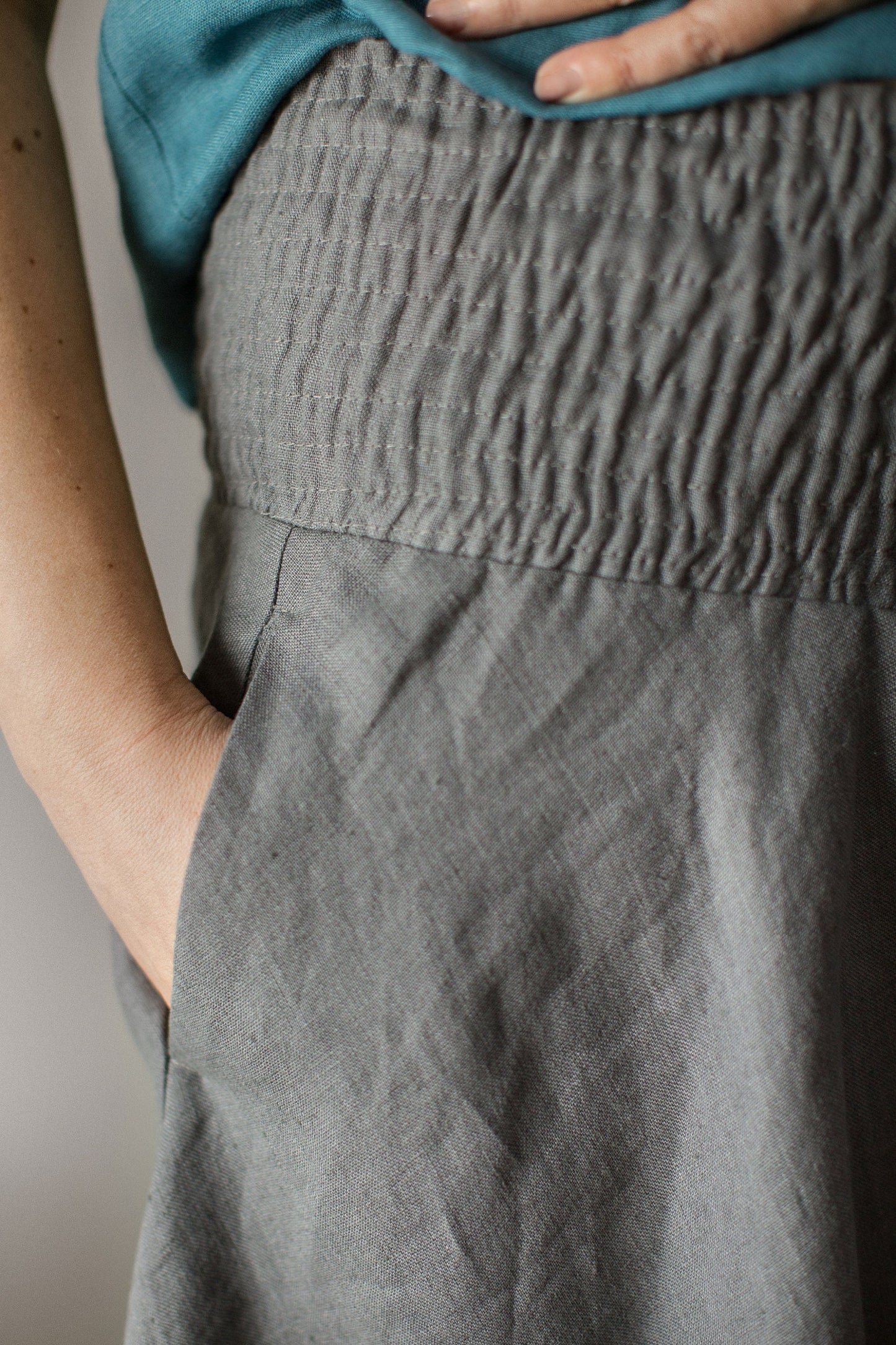 Midi skirt with elastic waistband SABRINA