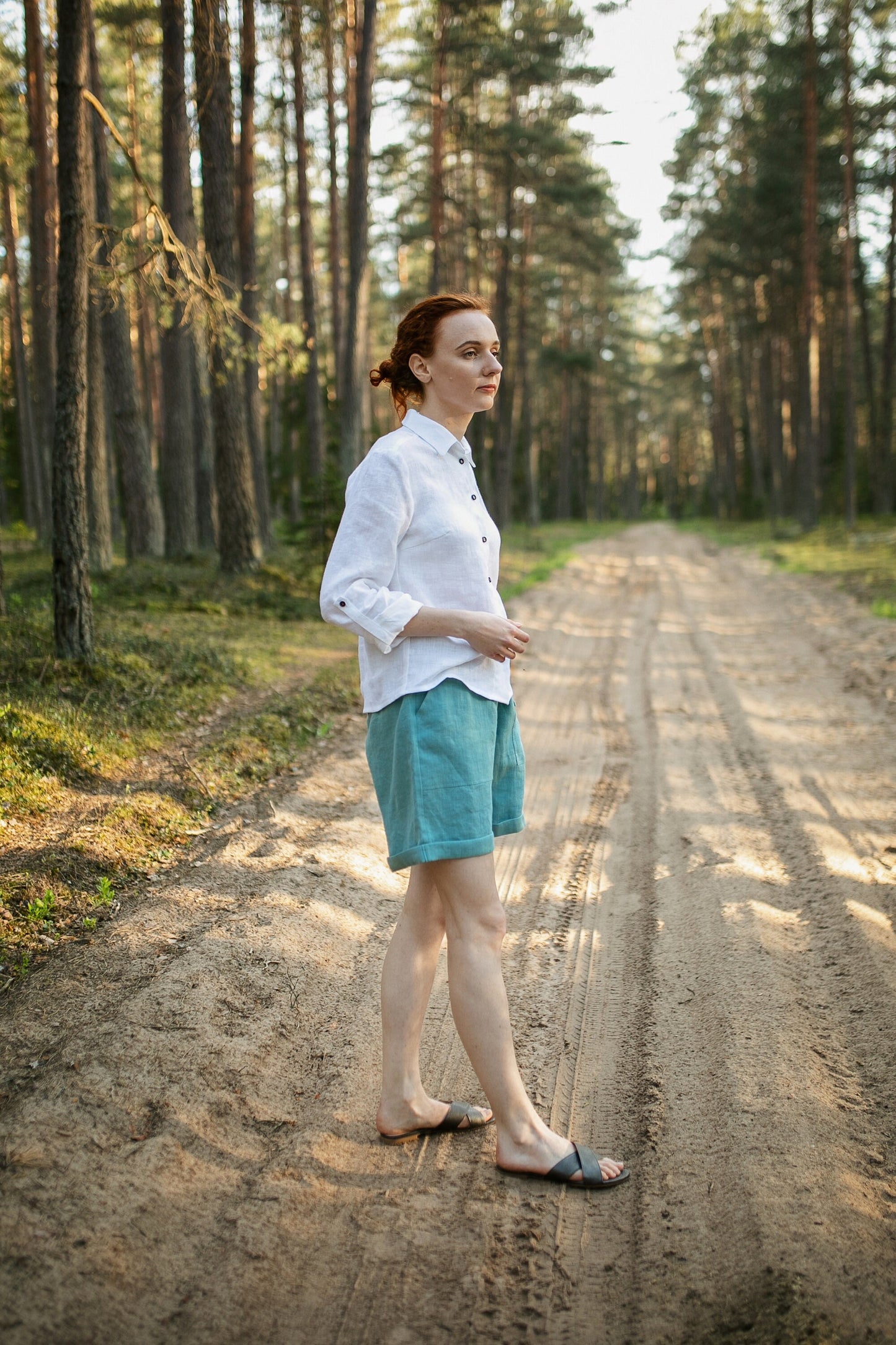 High waisted linen short for women PAULA