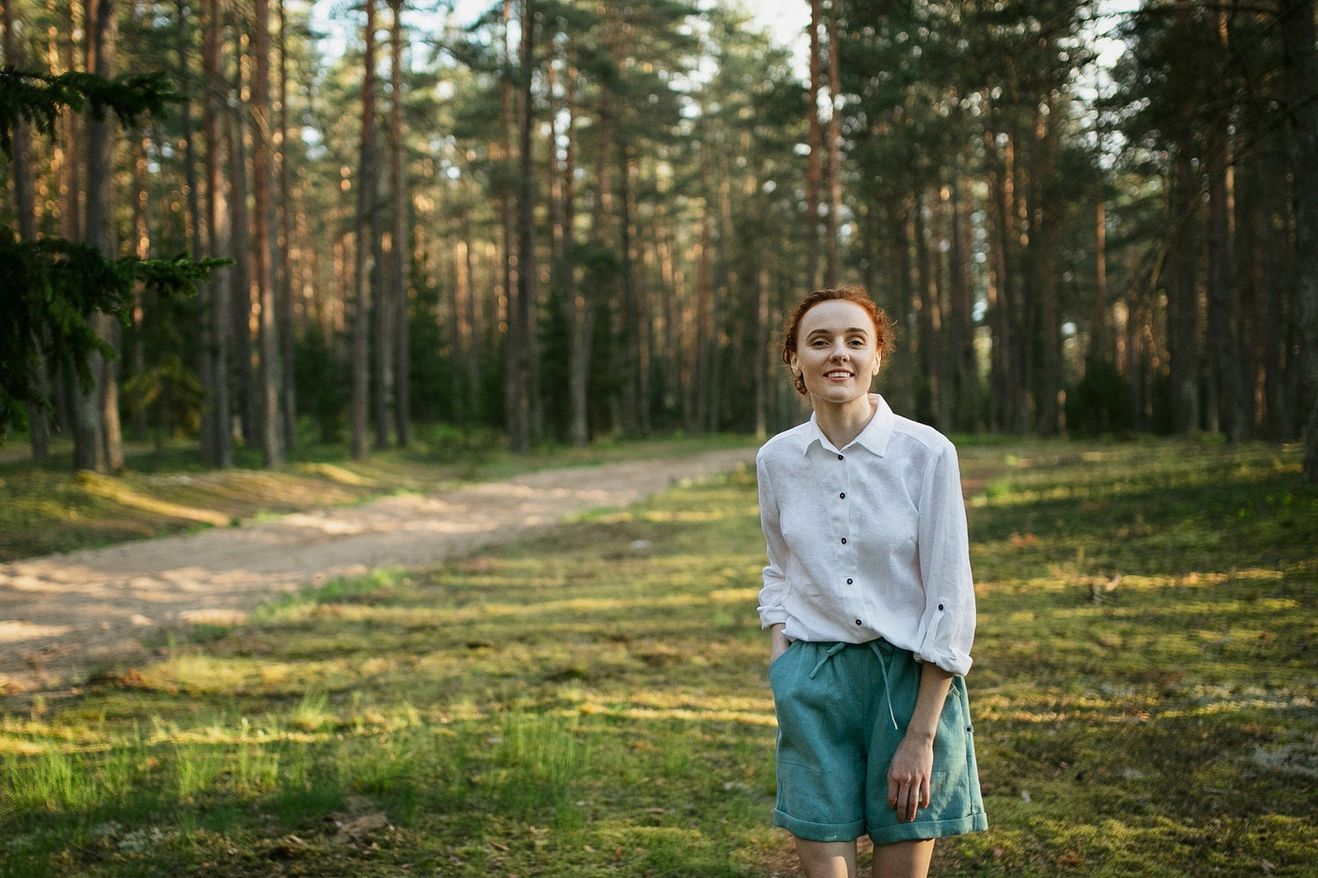High waisted linen short for women PAULA