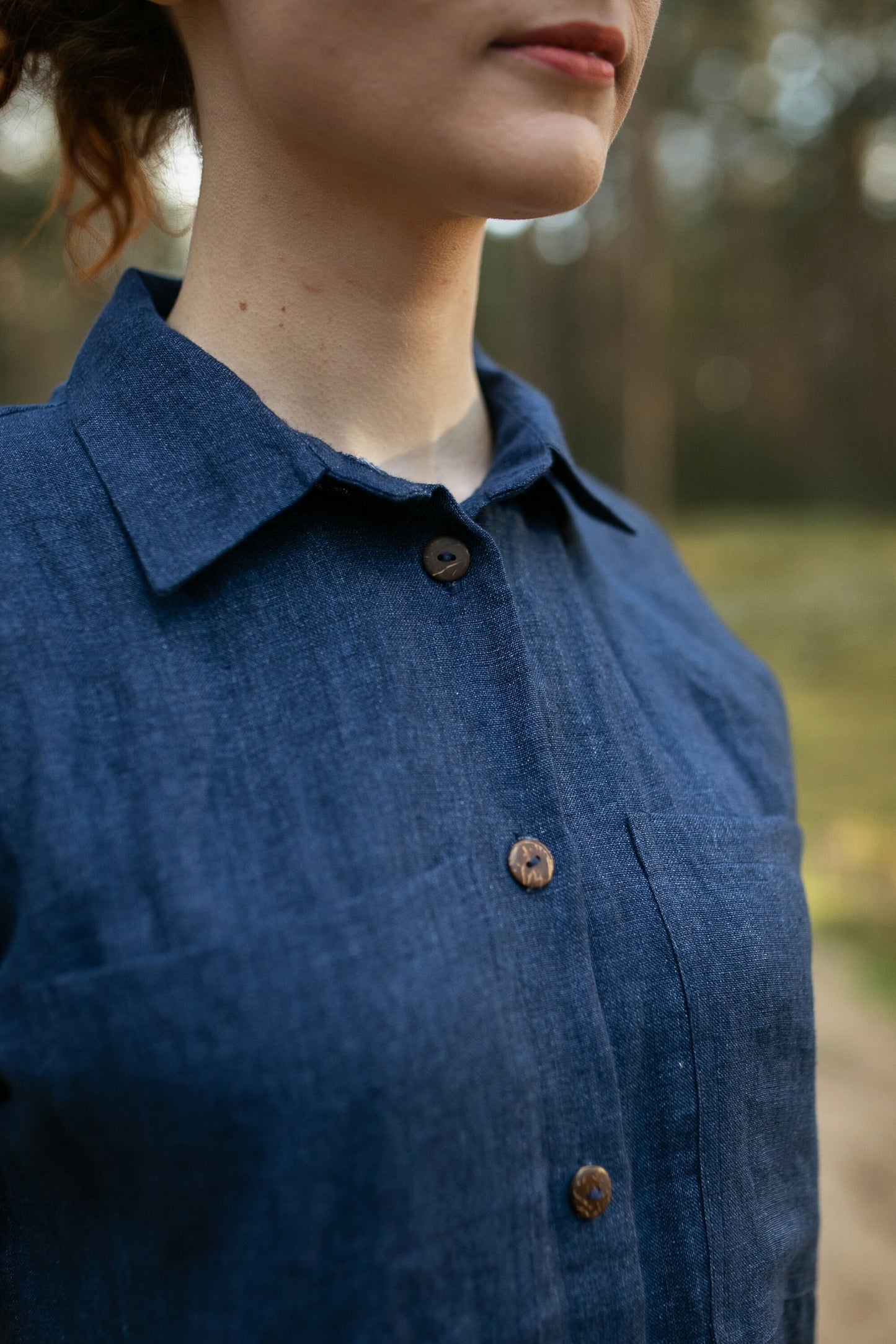 Linen jumpsuit with pockets CARLA, size 36/READY TO SHIP