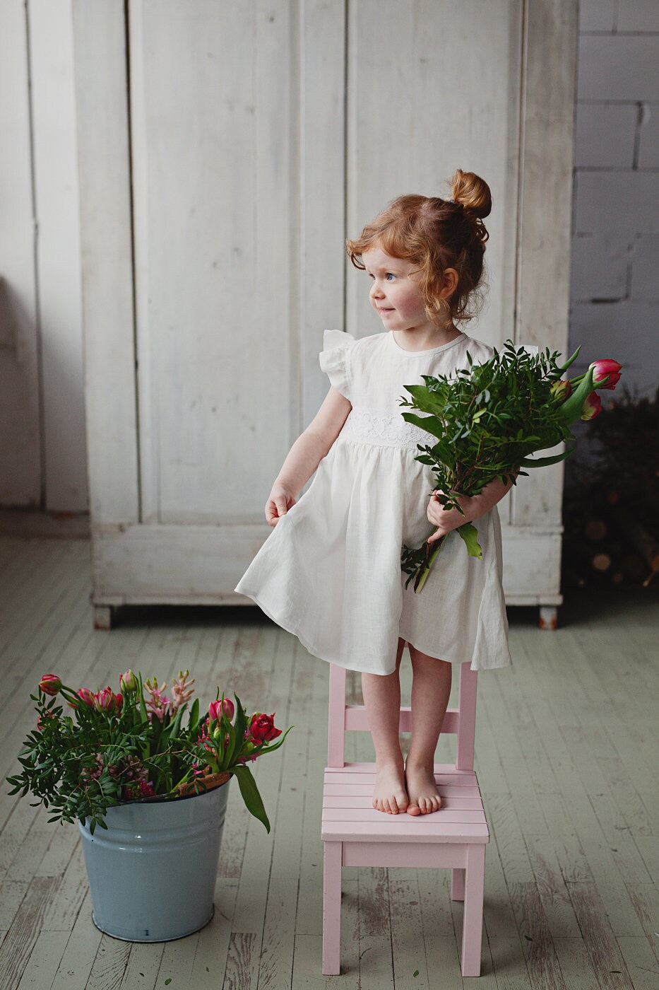 White baby girl‘s / toddler‘s wedding dress/READY TO SHIP