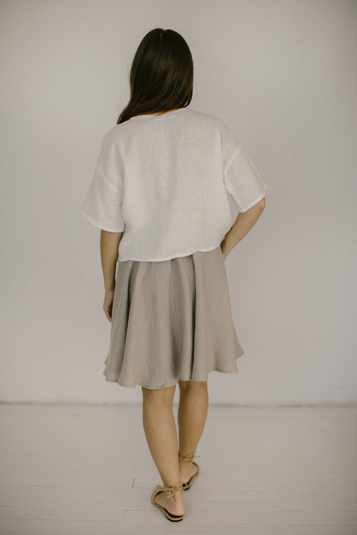 Pleated linen skirt AGNES