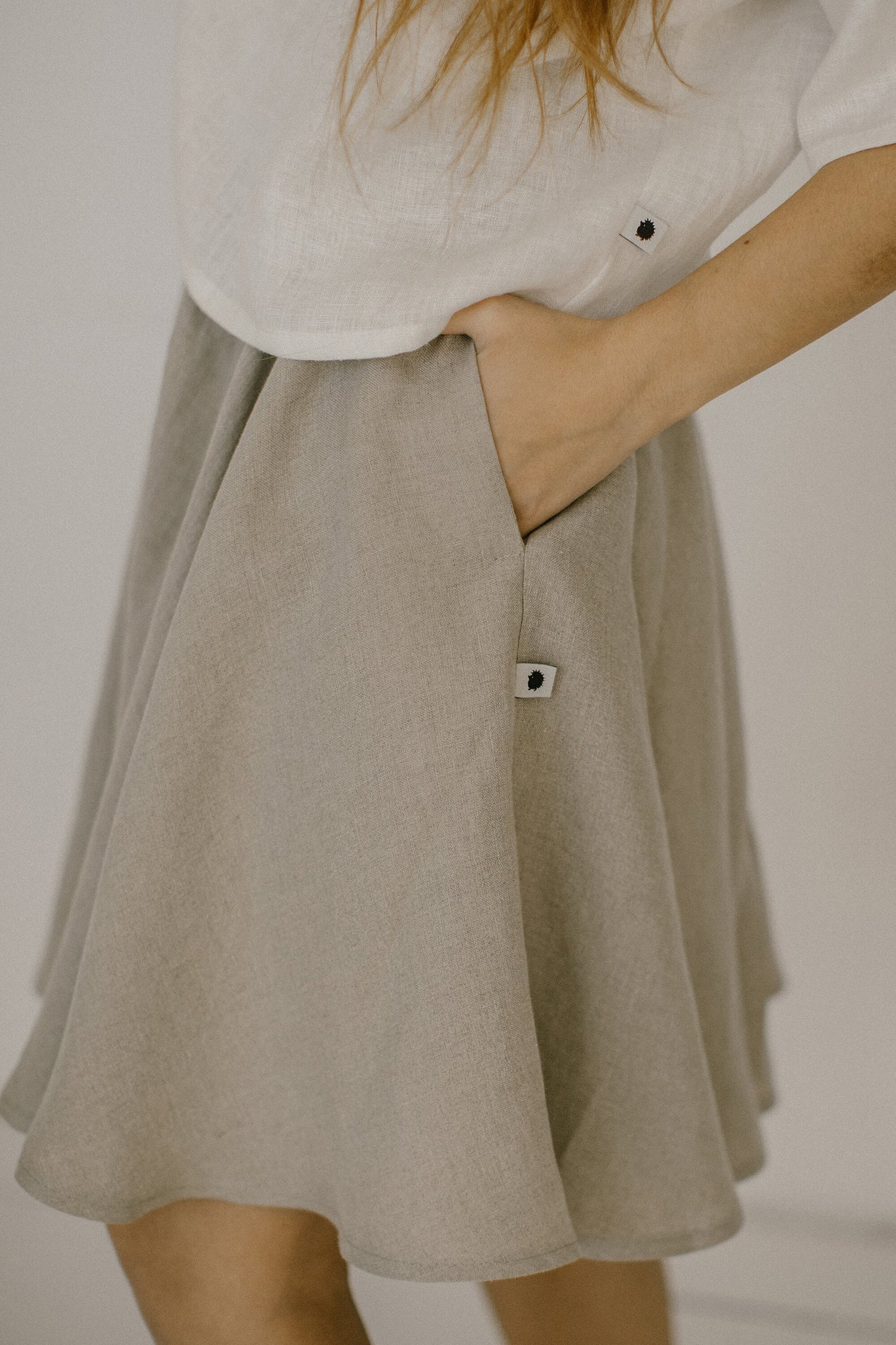 Pleated linen skirt AGNES