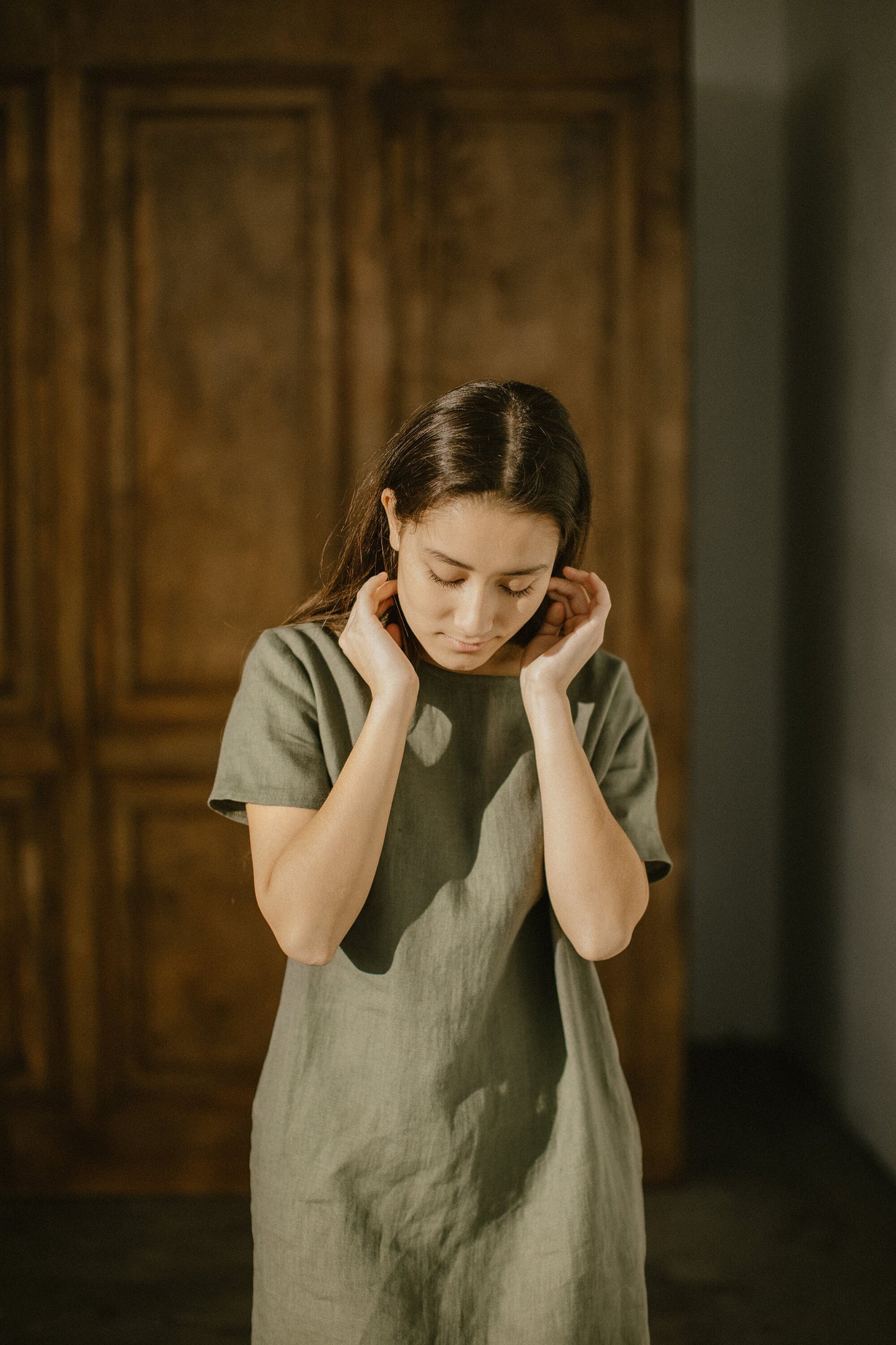 Oversized simple linen dress for summer ALISA, size 34/READY TO SHIP