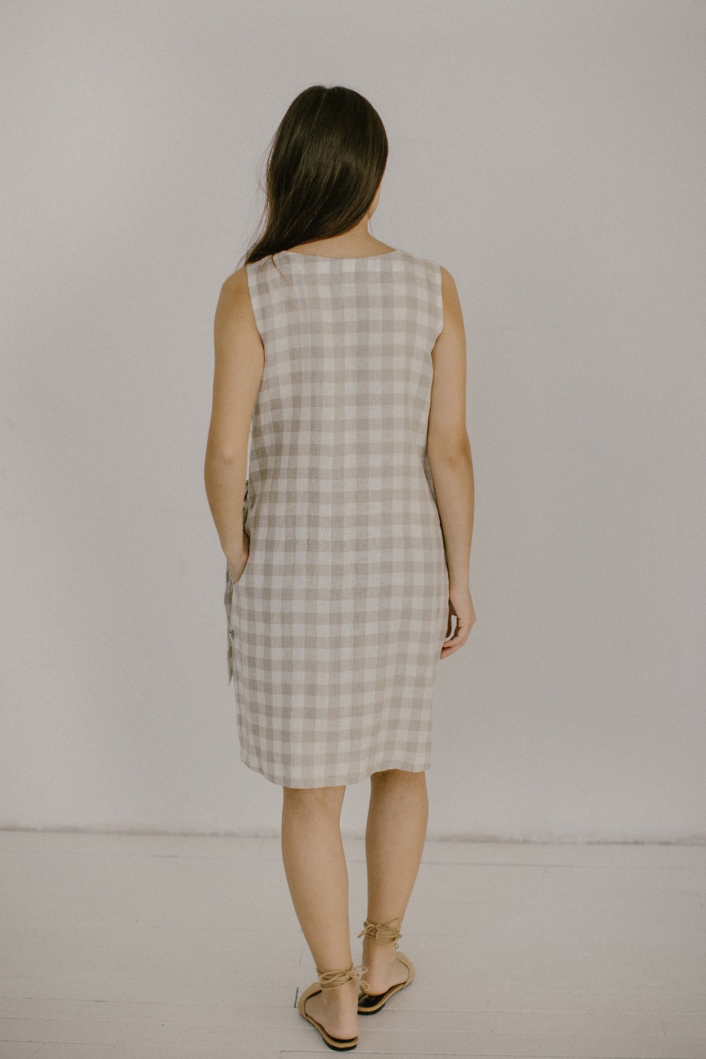 Linen petite wrap dress UNA