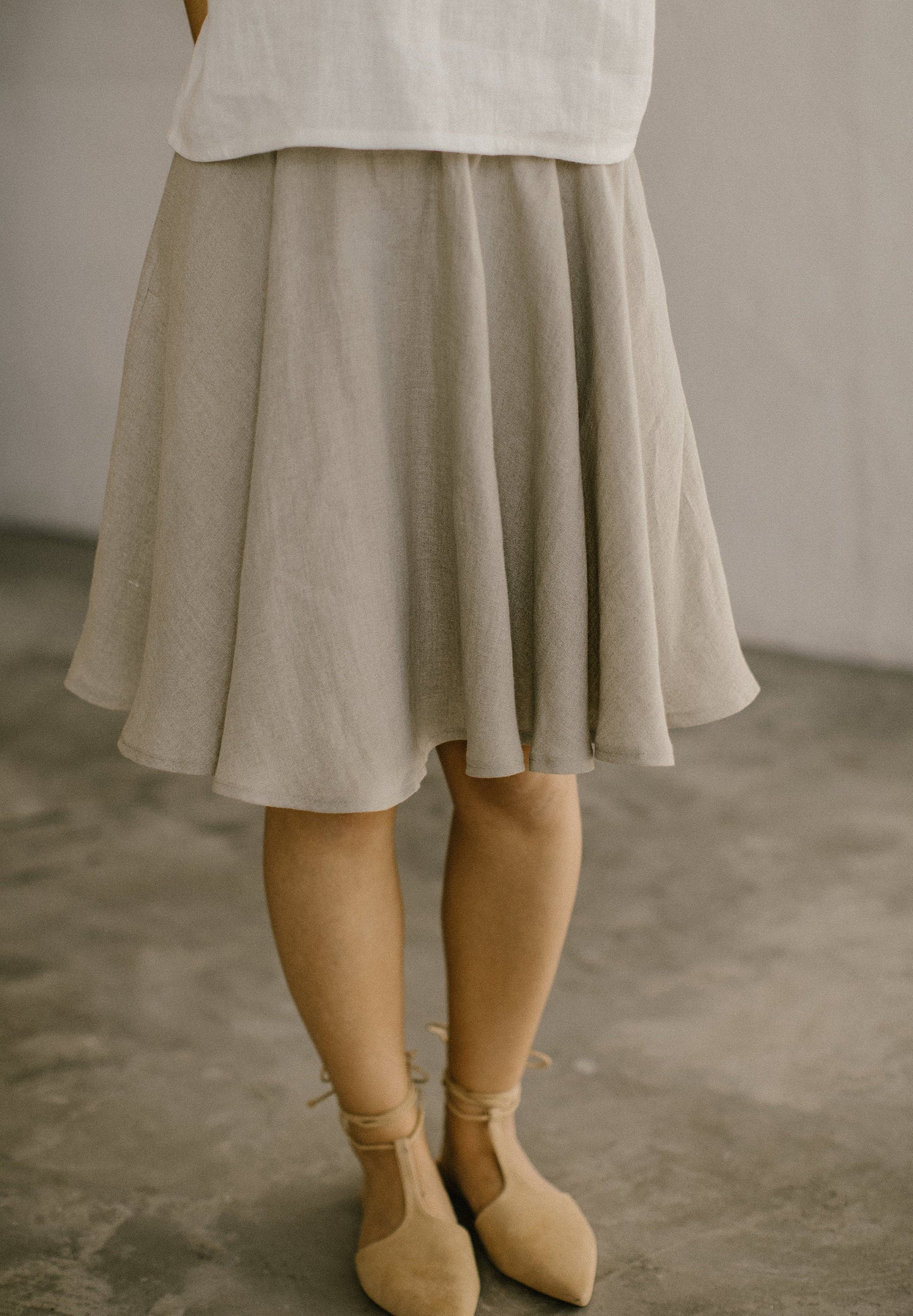 Pleated linen skirt AGNES