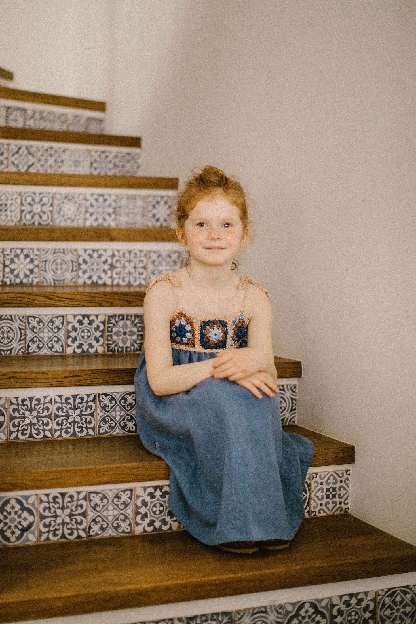 Girls summer linen dress/READY TO SHIP