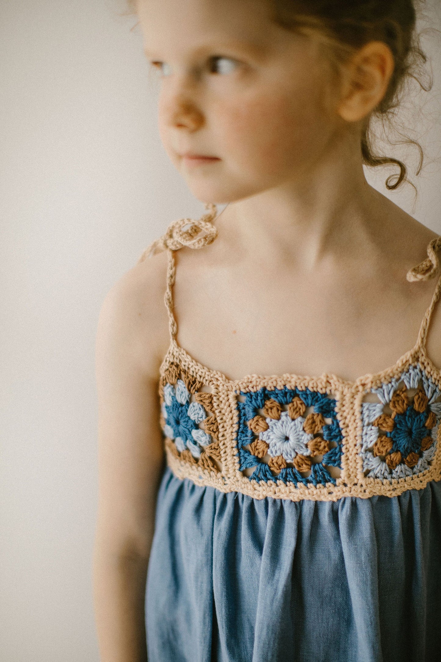 Girls summer linen dress/READY TO SHIP