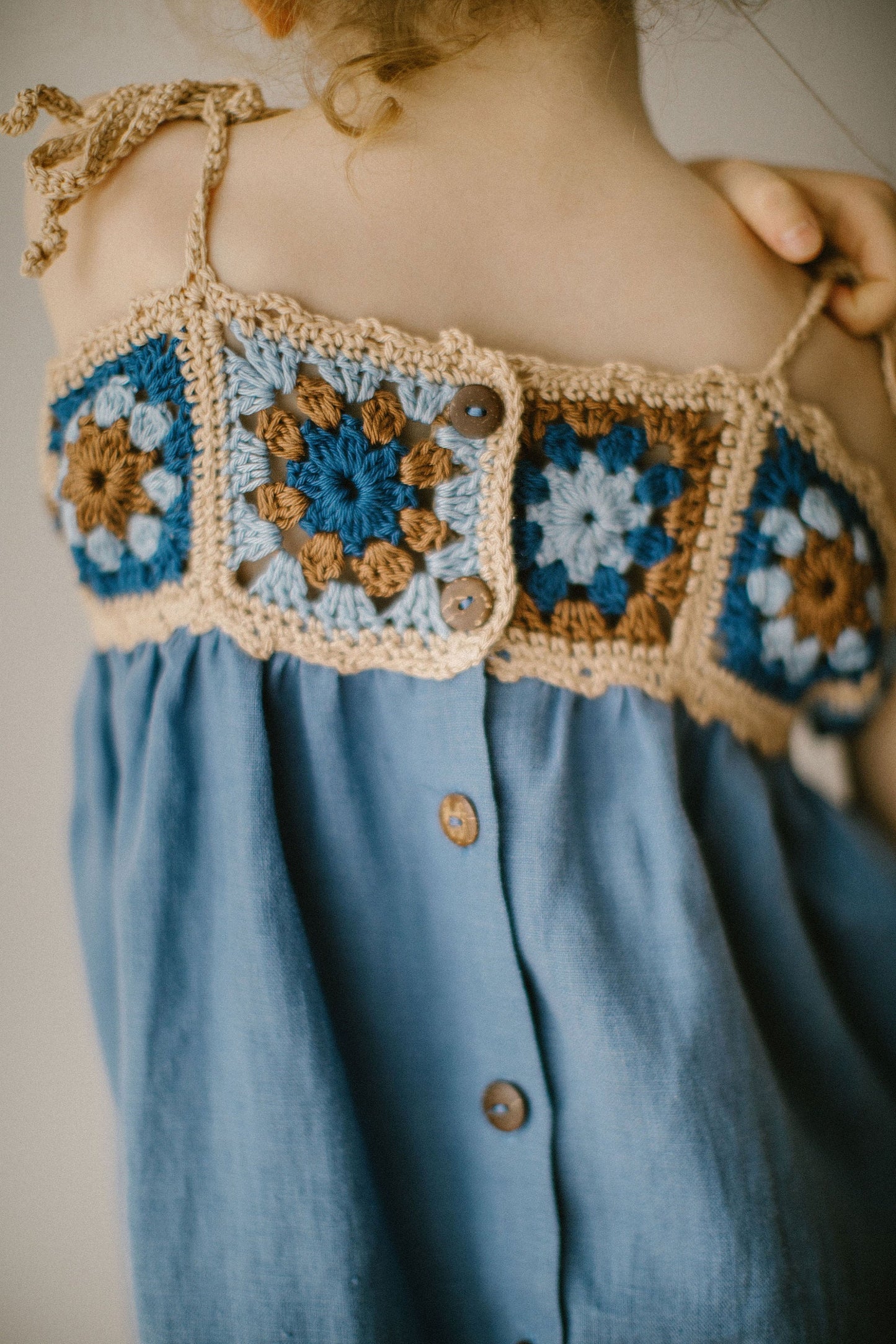 Girls summer linen dress/READY TO SHIP