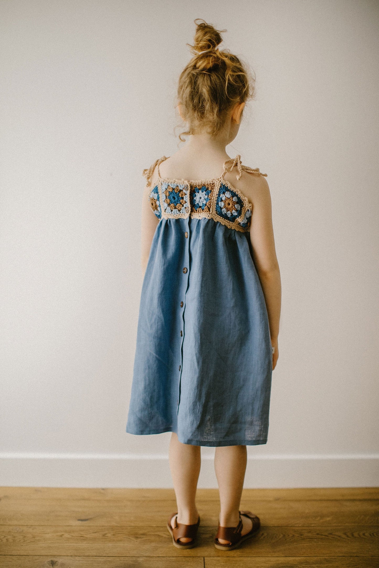 Girls summer linen dress/READY TO SHIP
