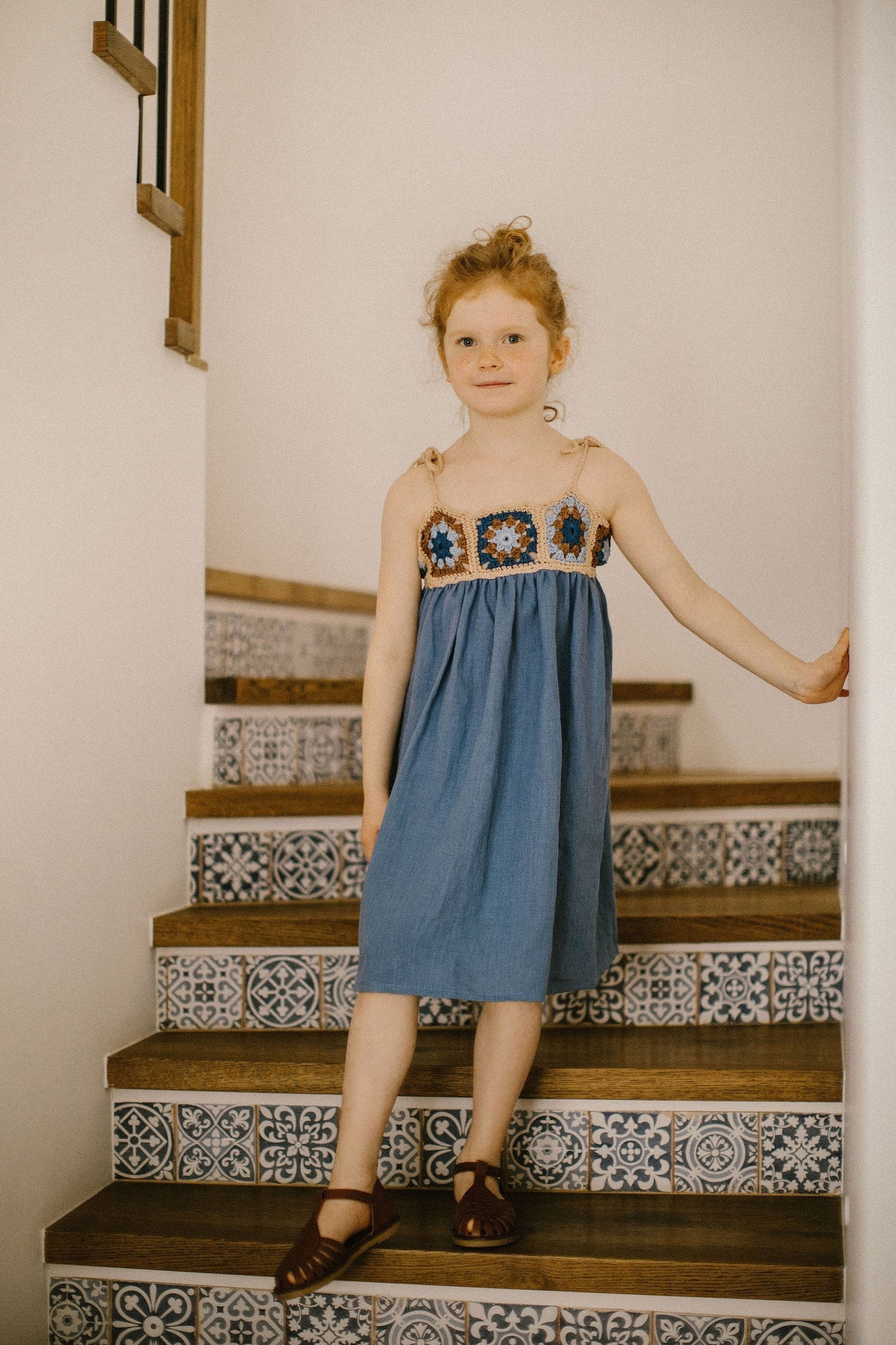 Girls summer linen dress/READY TO SHIP