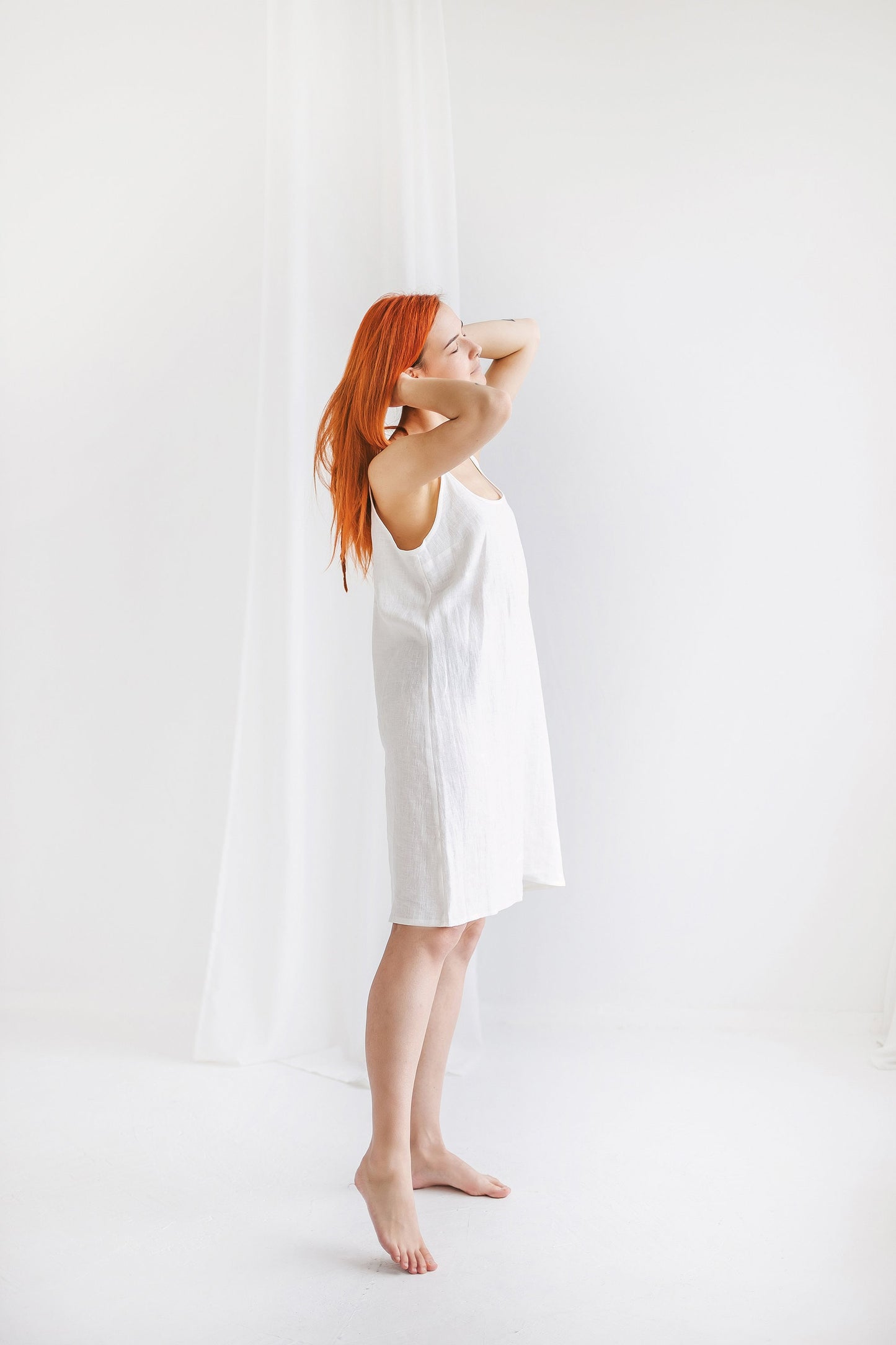 Loose linen slip dress STELLA