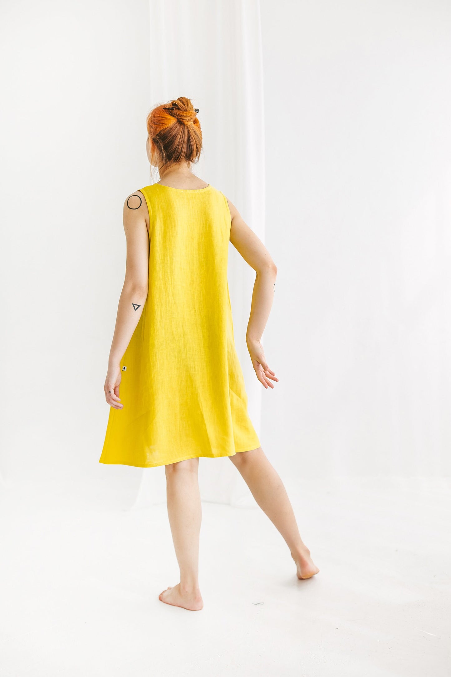 Sleeveless linen slip dress LUCY