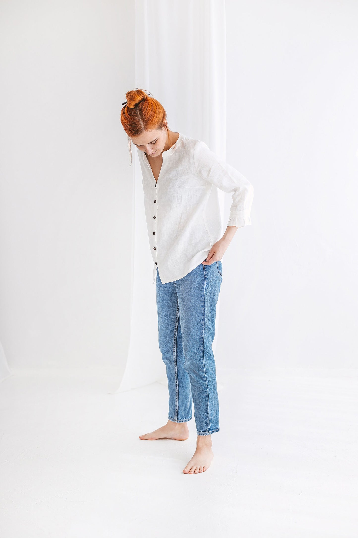 Elegant loose fit butoon up shirt ELENA