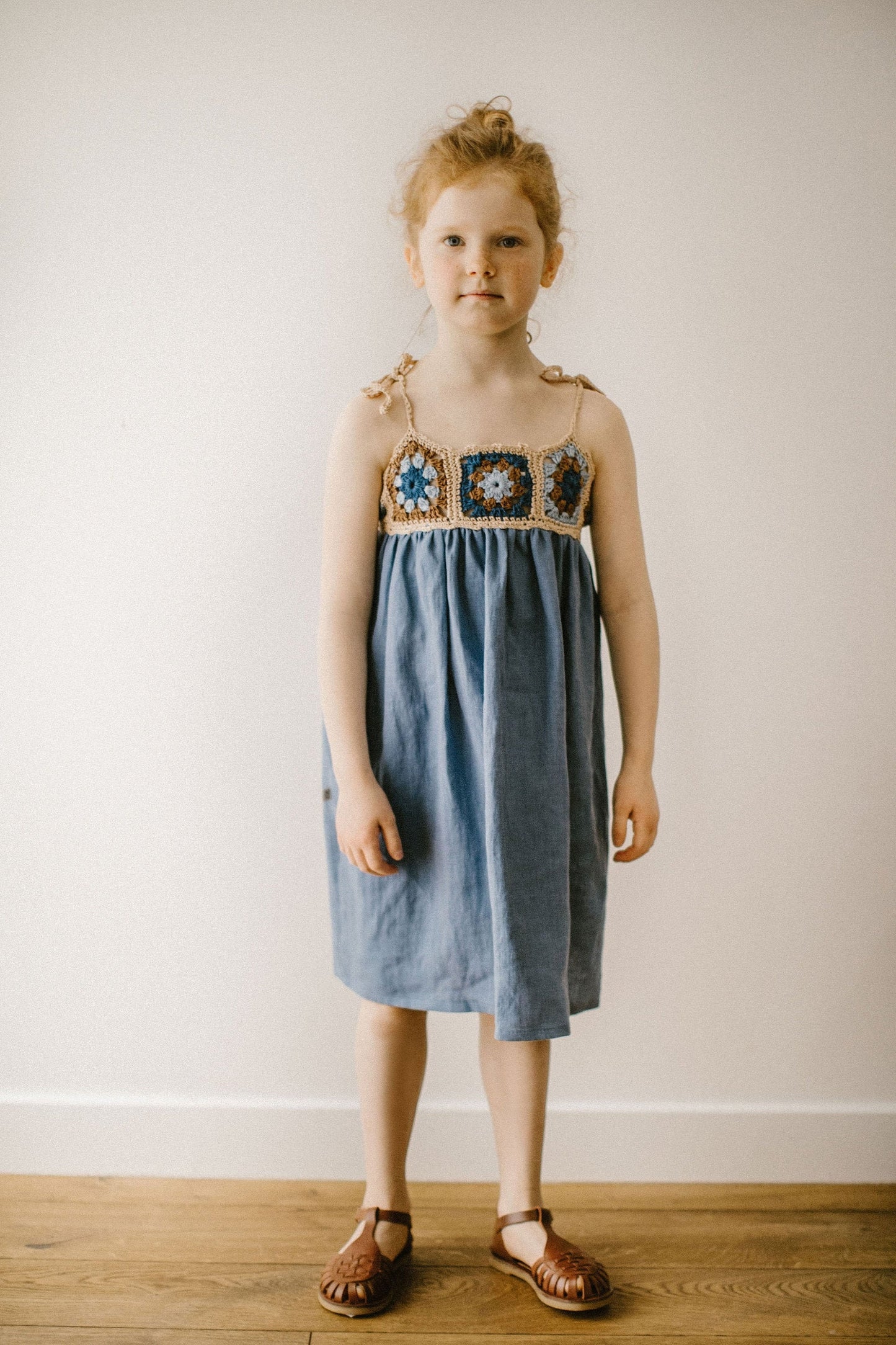 Girls summer linen dress/READY TO SHIP