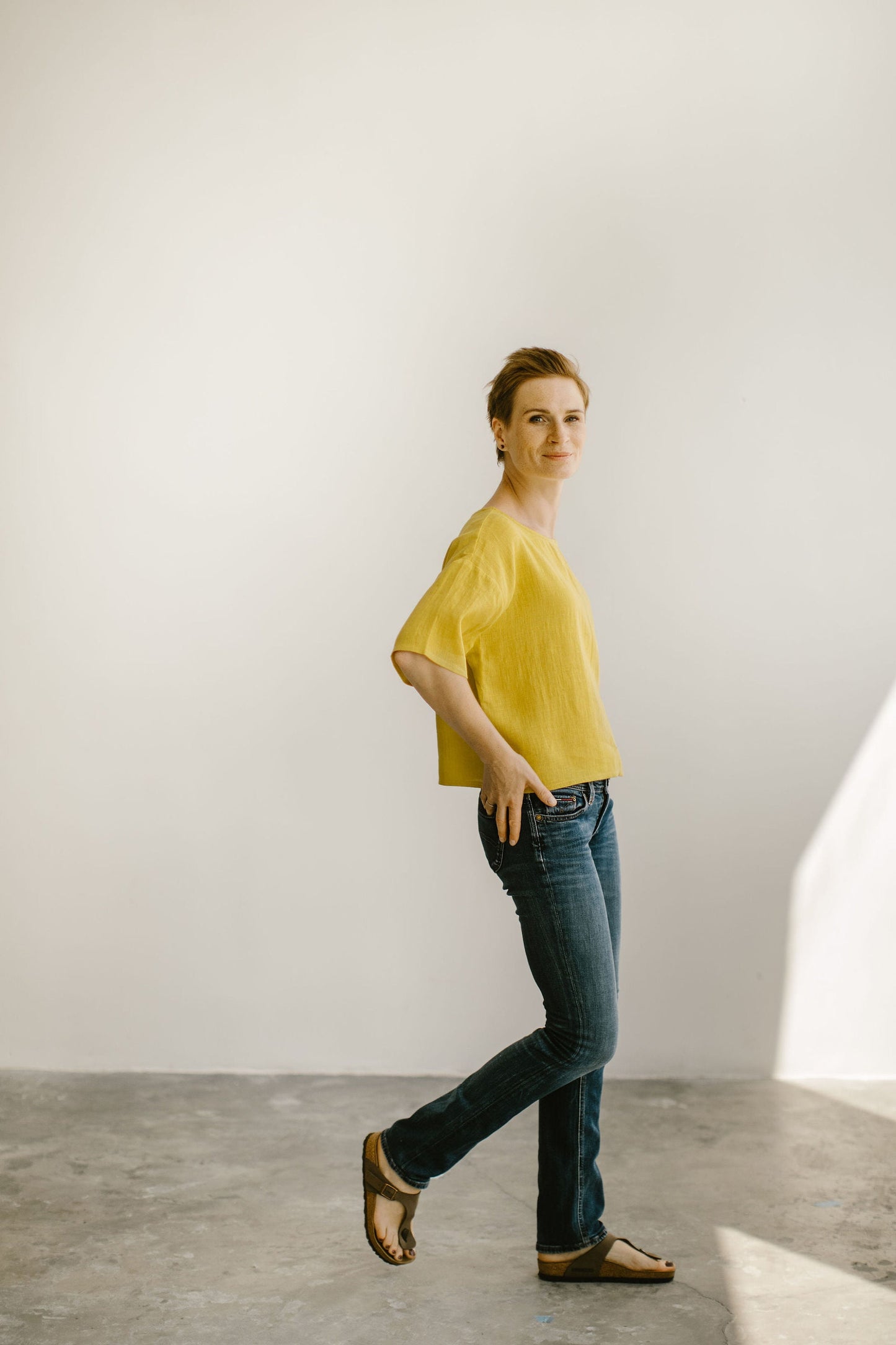 Organic linen crop top ERIKA