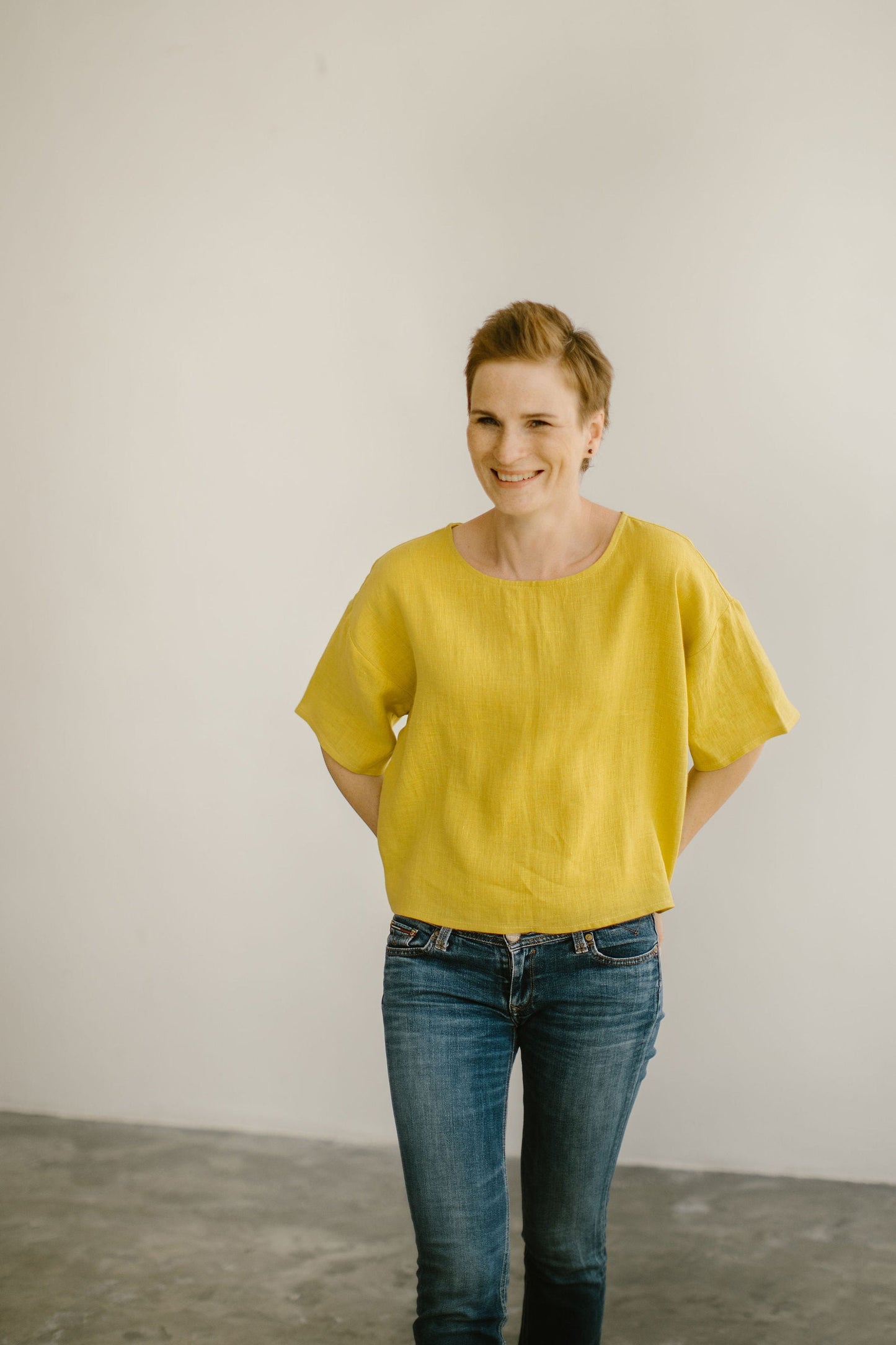 Organic linen crop top ERIKA