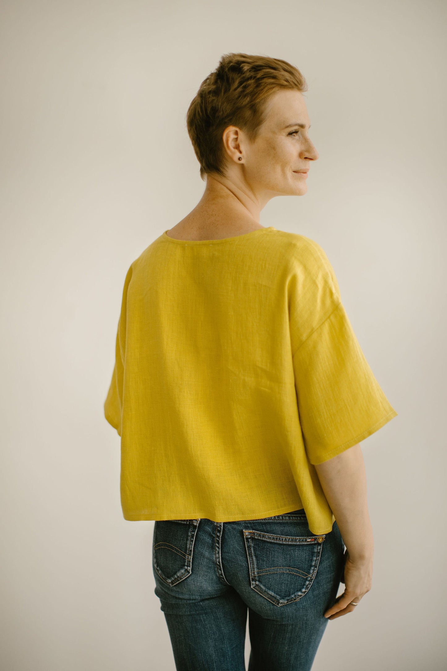 Organic linen crop top ERIKA