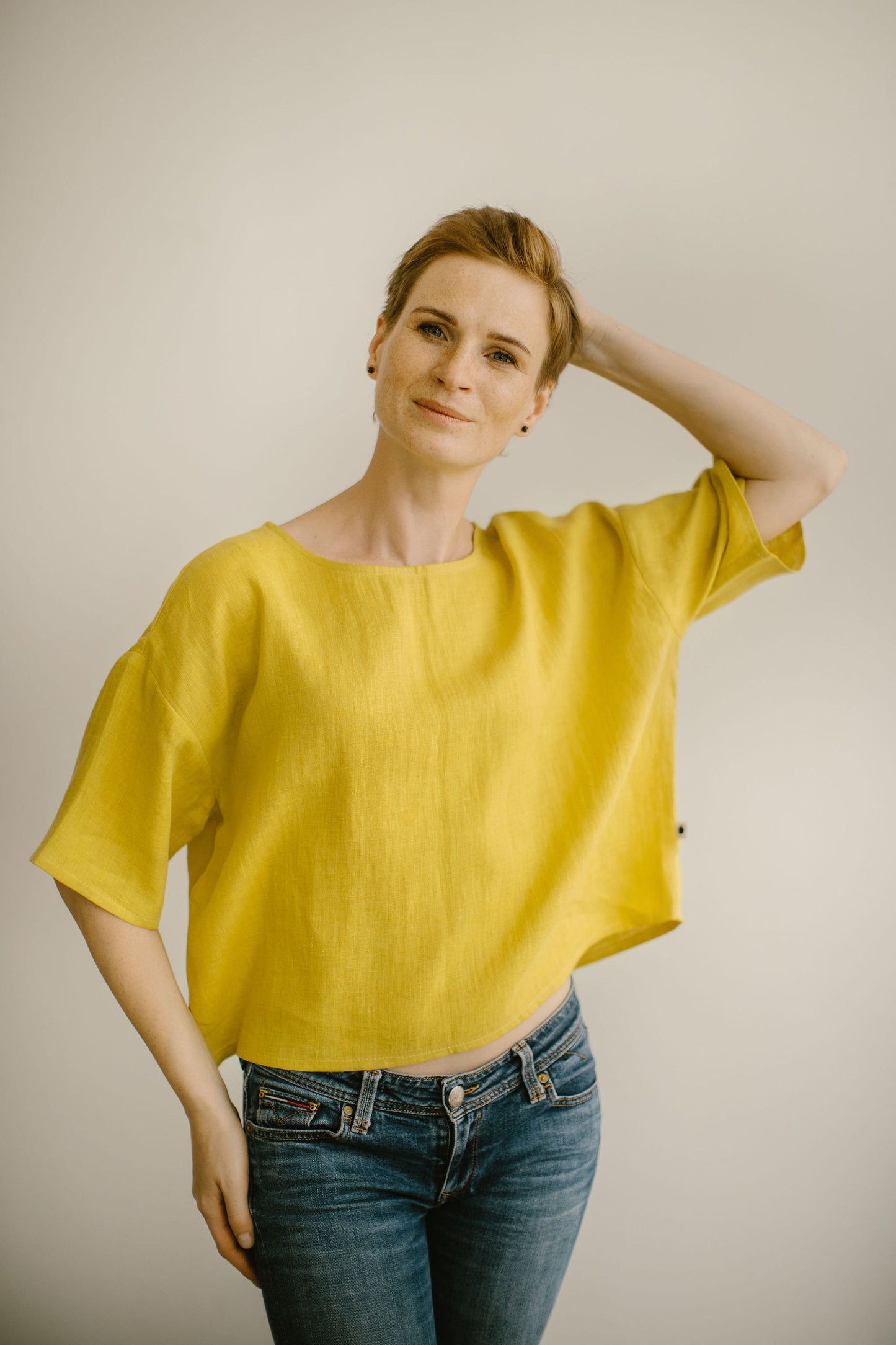 Organic linen crop top ERIKA