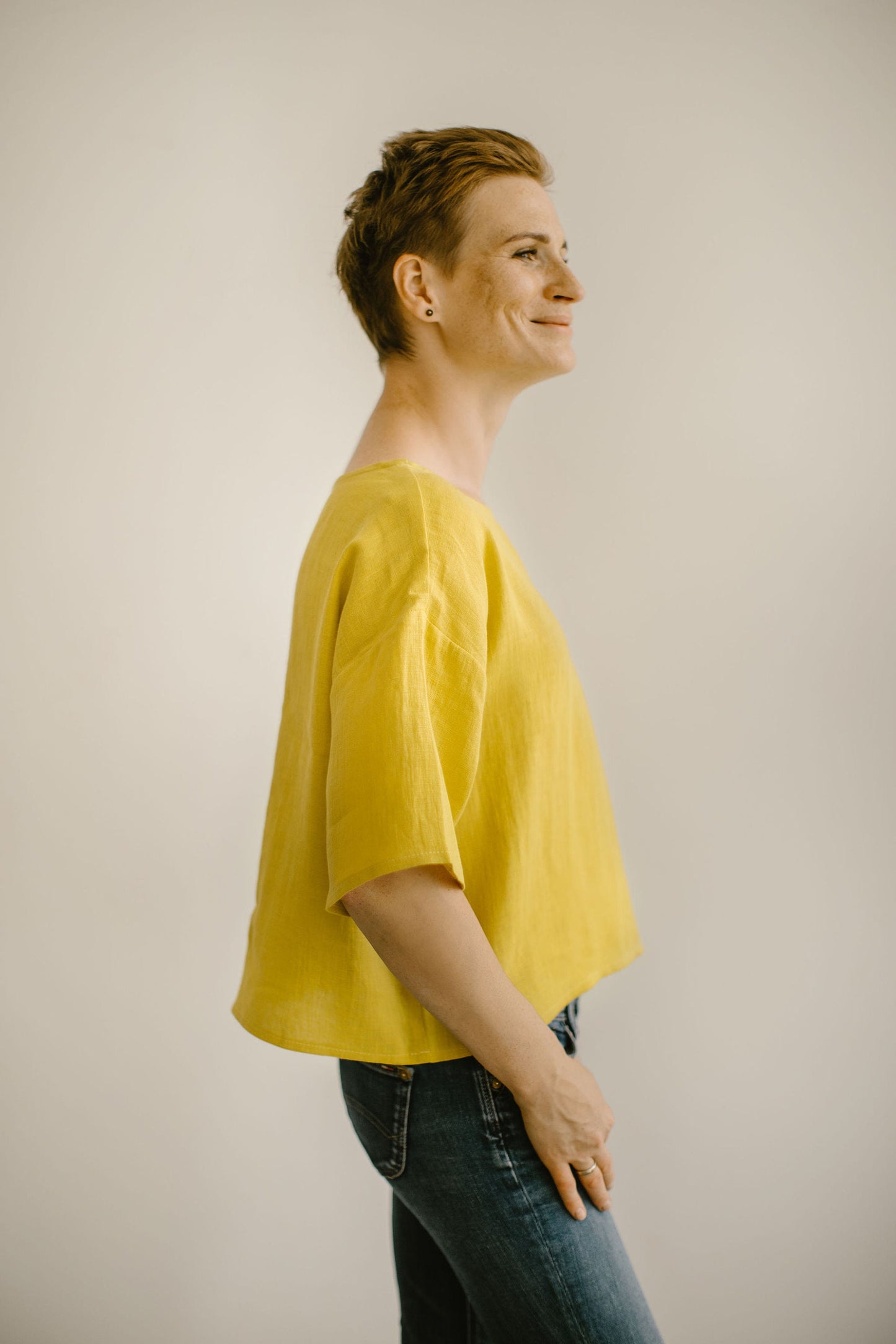 Organic linen crop top ERIKA