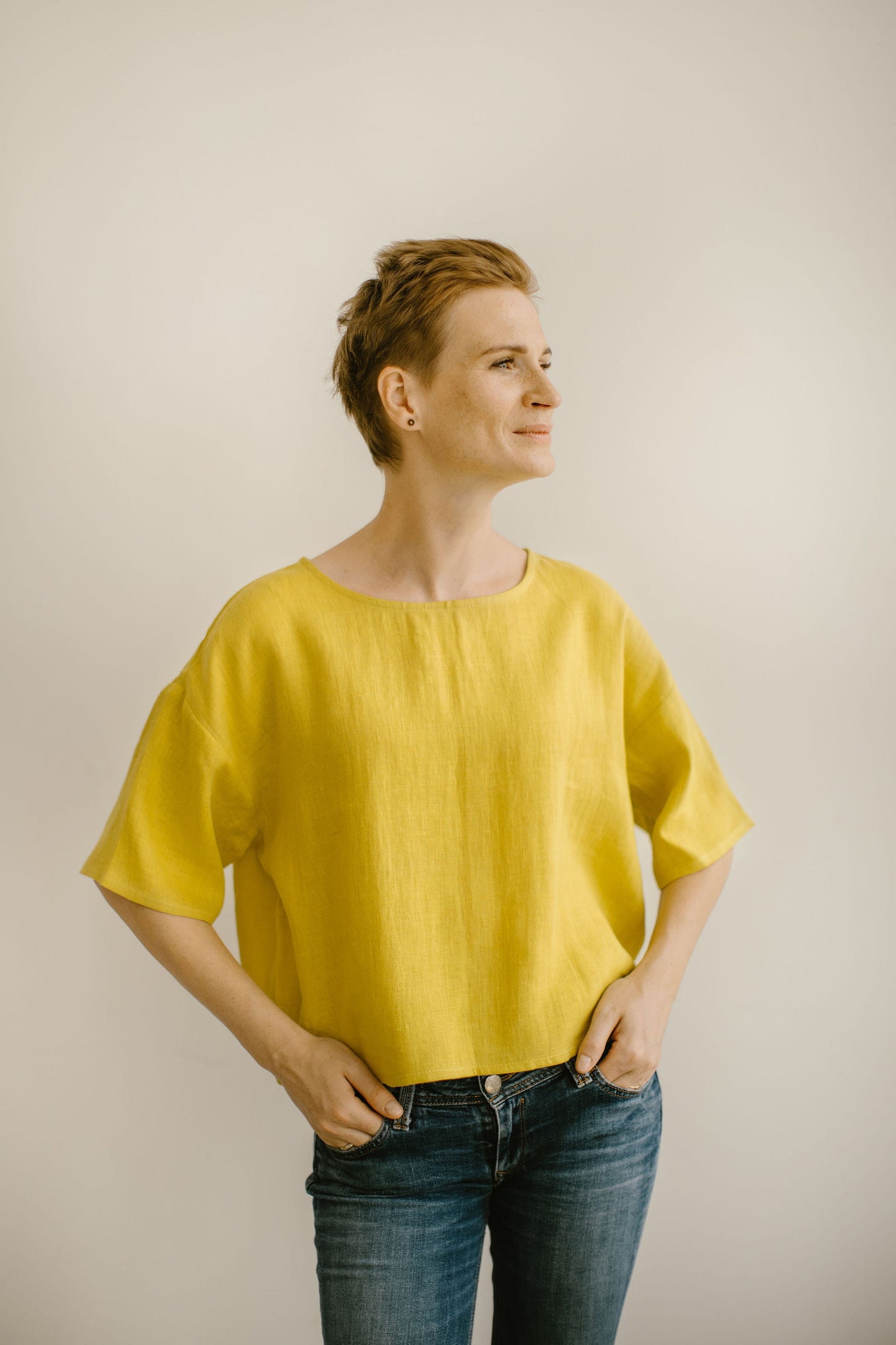 Organic linen crop top ERIKA
