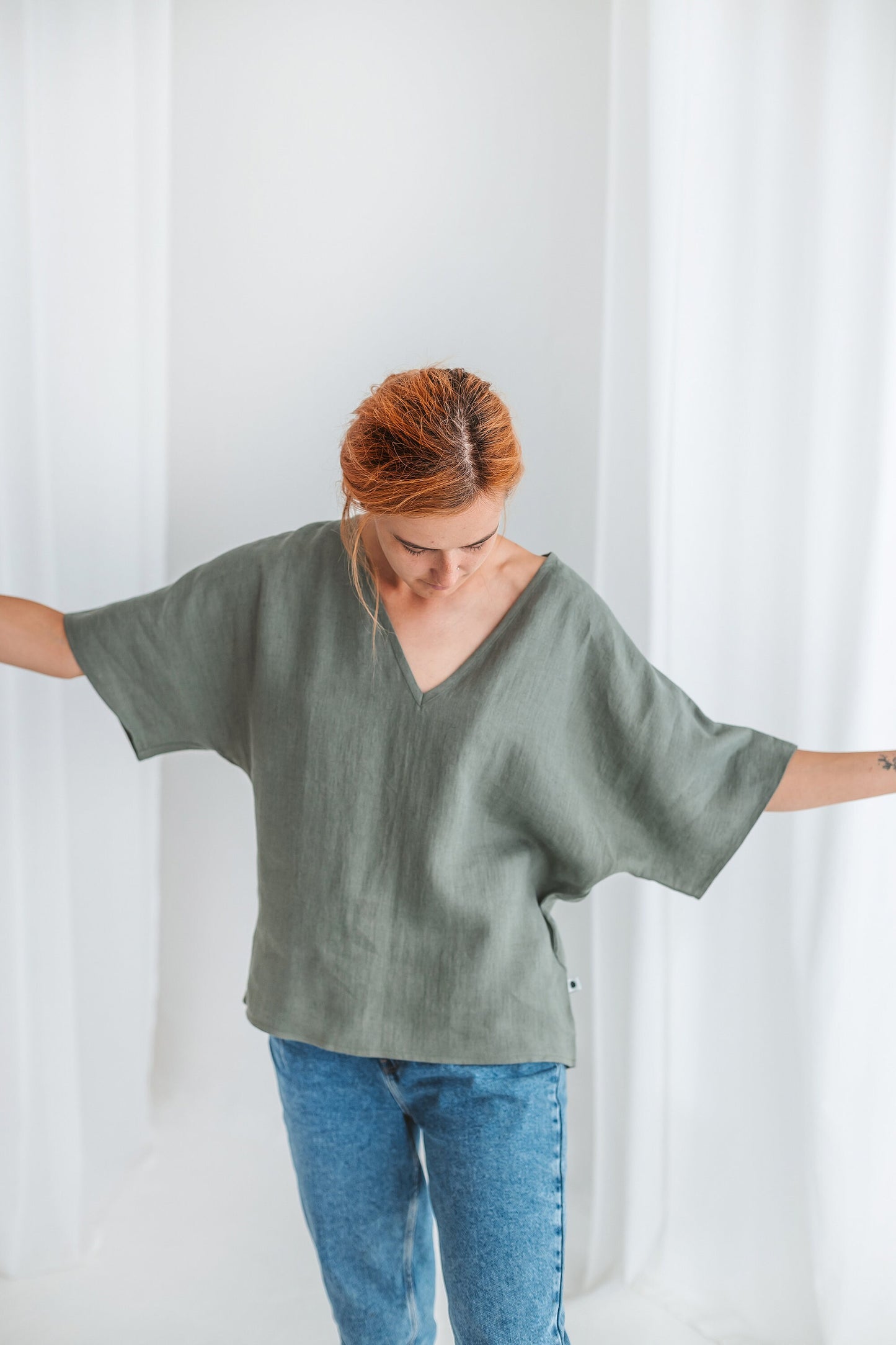 Simple kimono tunic LILA