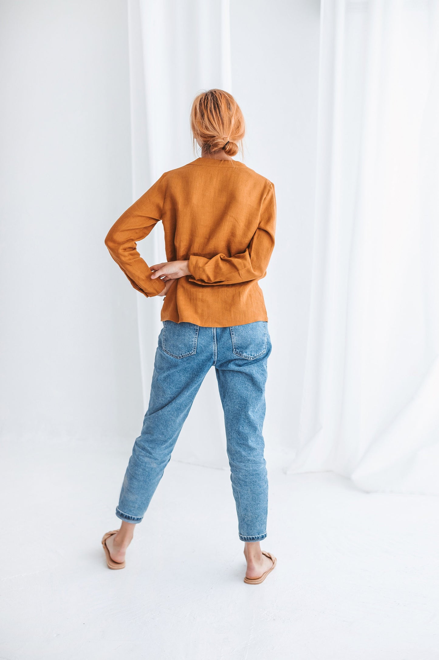 Elegant loose fit button up shirt ANGELIA