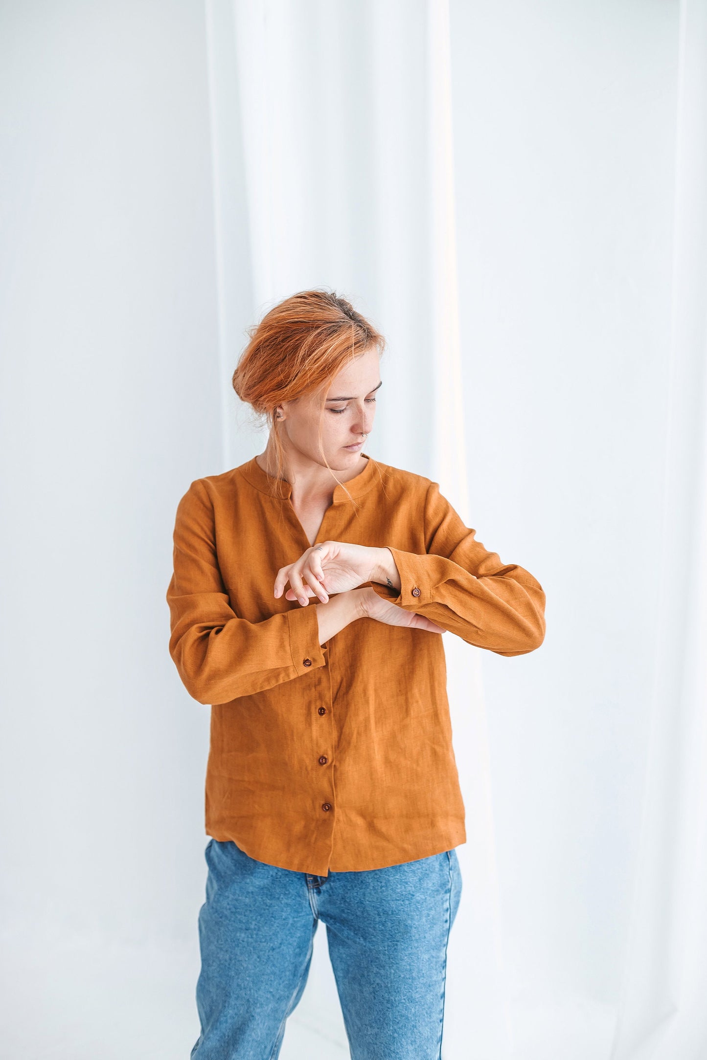 Elegant loose fit button up shirt ANGELIA