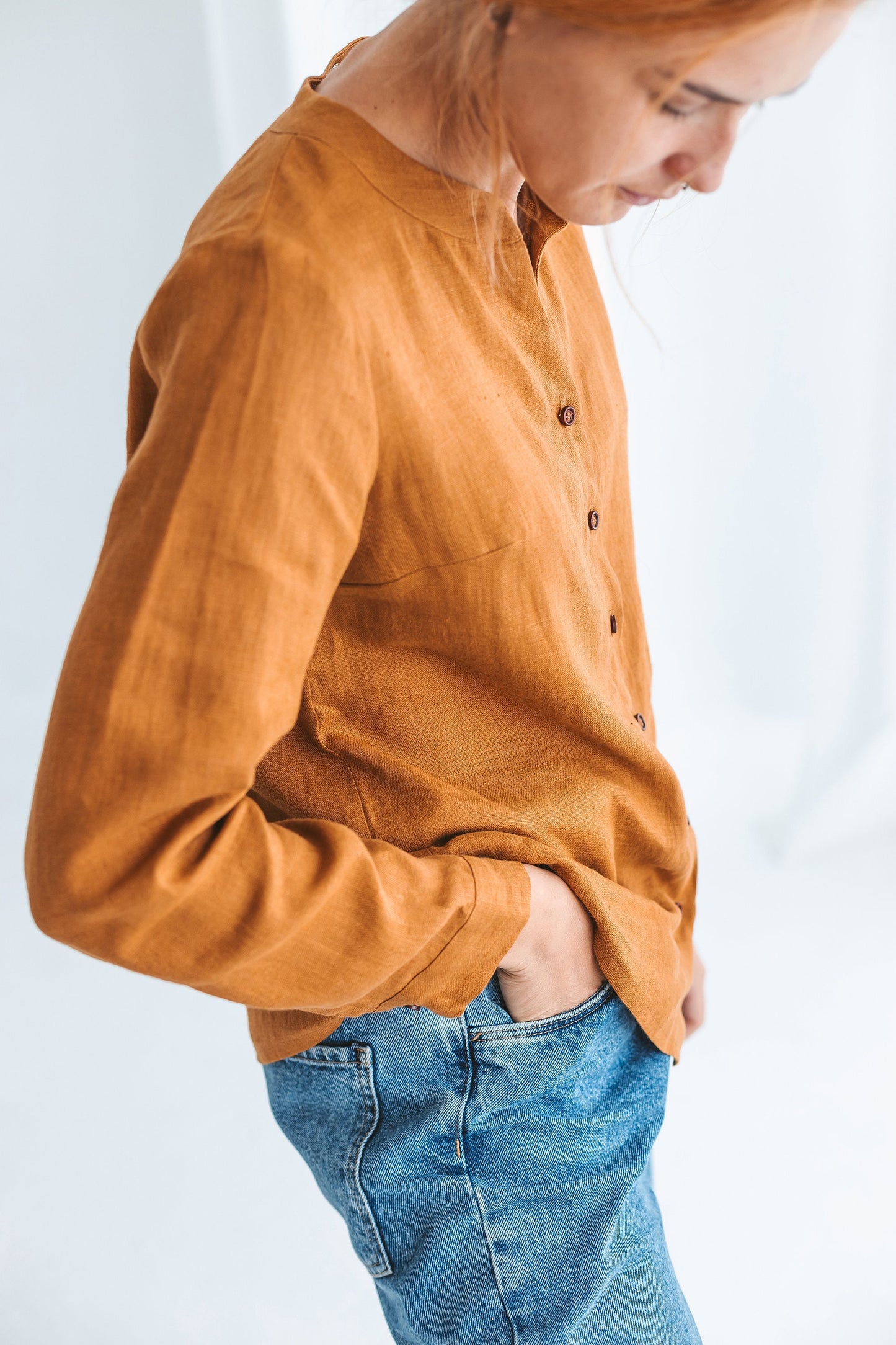 Elegant loose fit button up shirt ANGELIA