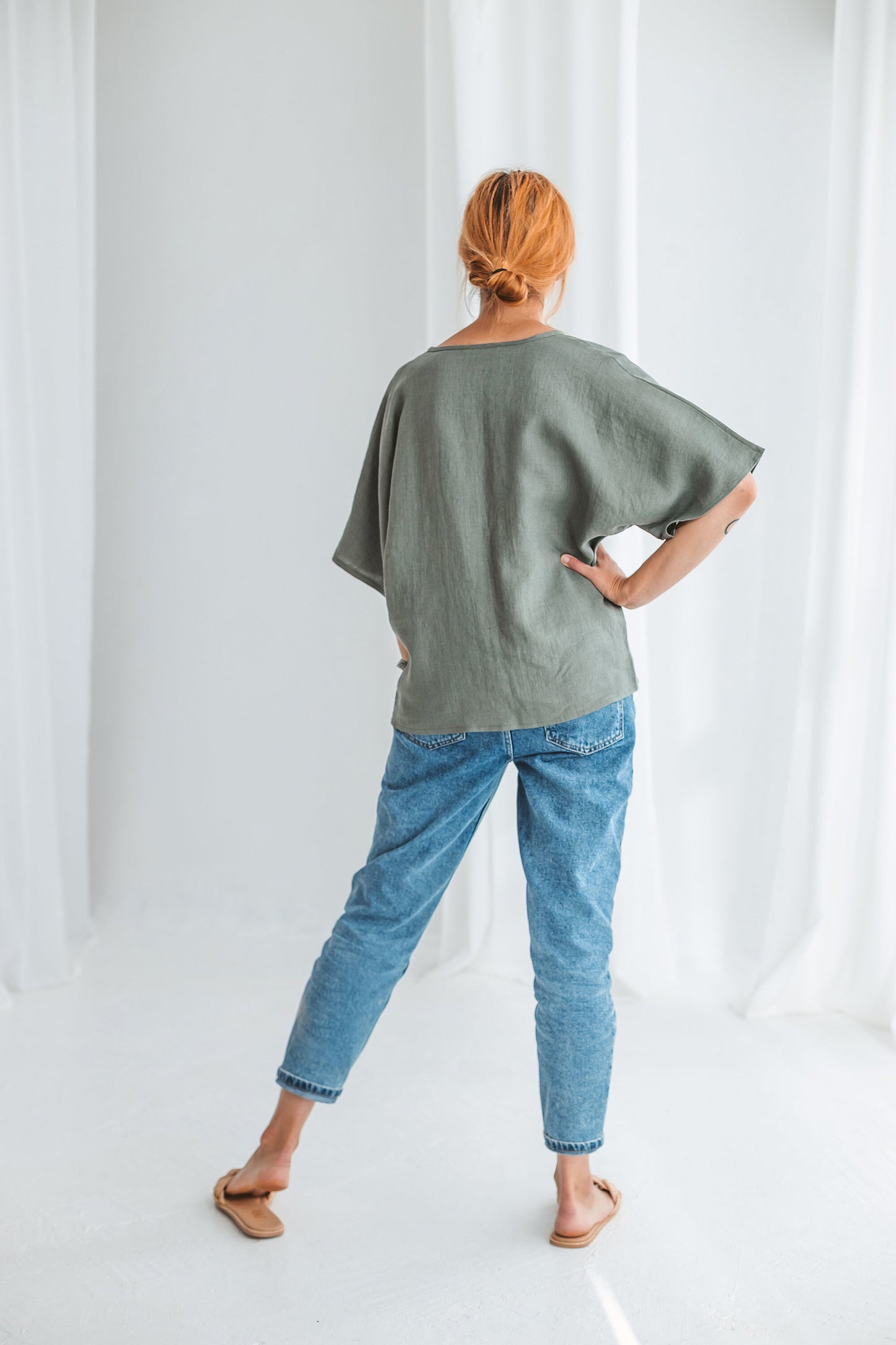 Simple kimono tunic LILA