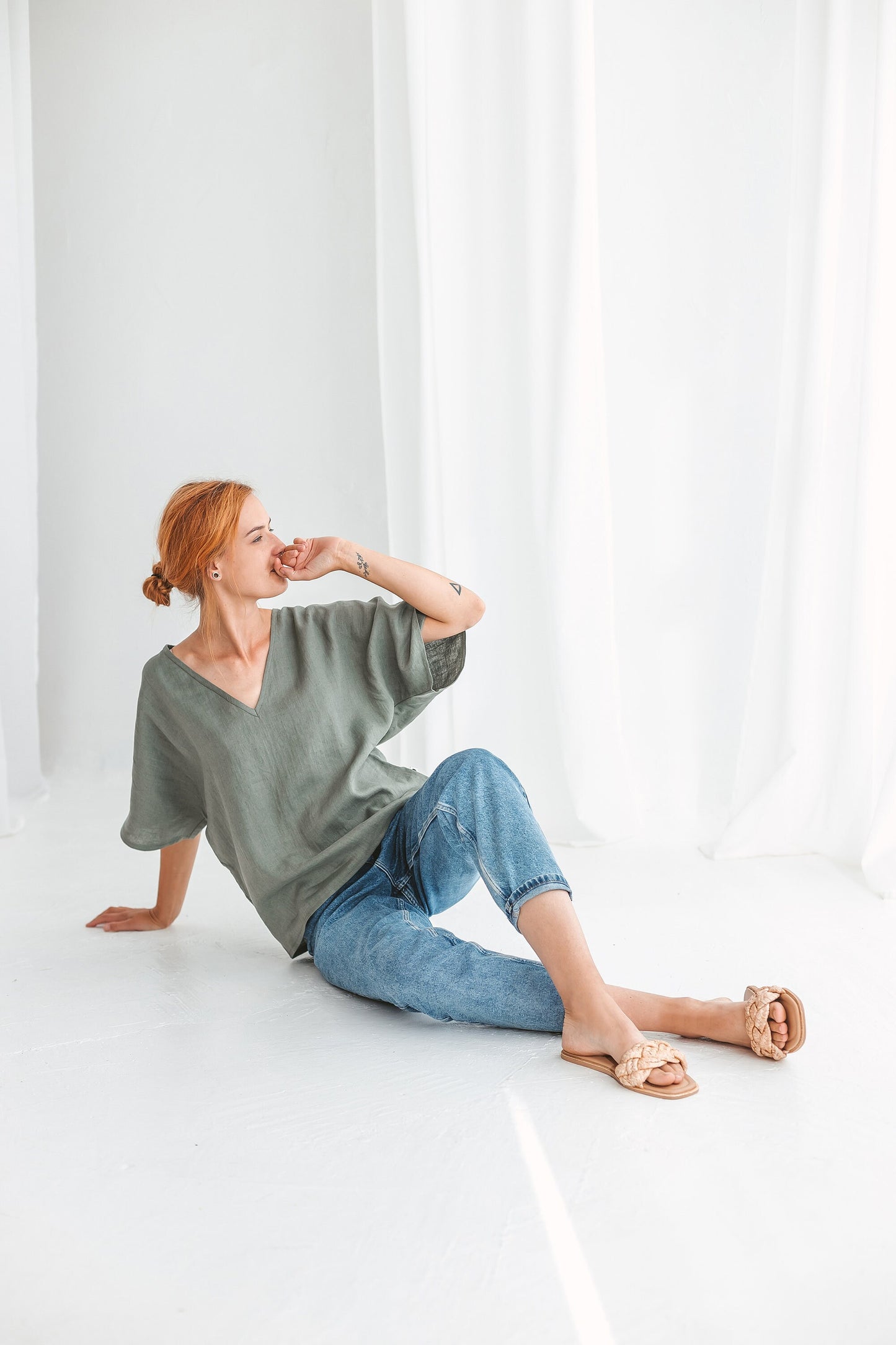 Simple kimono tunic LILA