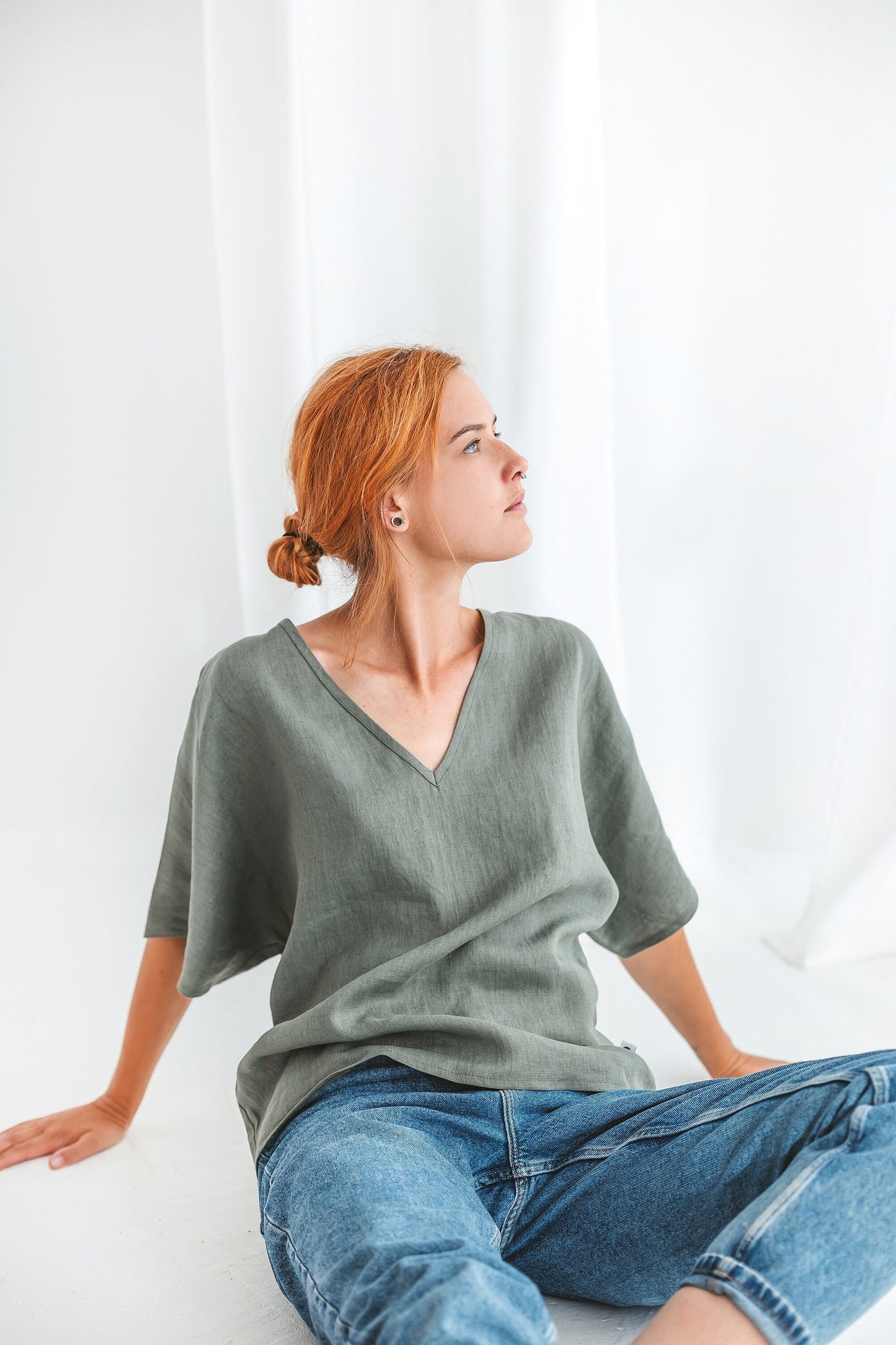 Simple kimono tunic LILA