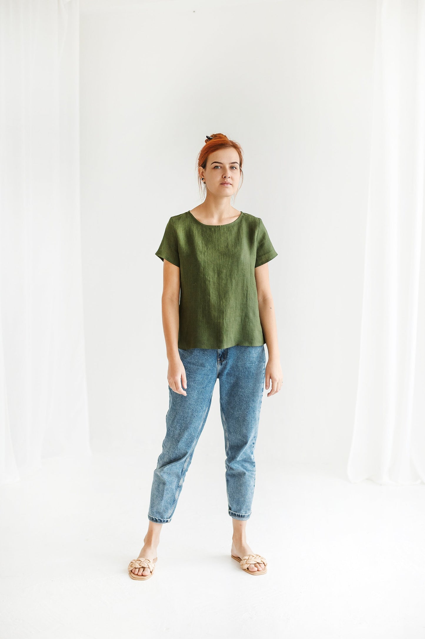Short sleeves linen tshirt AMY