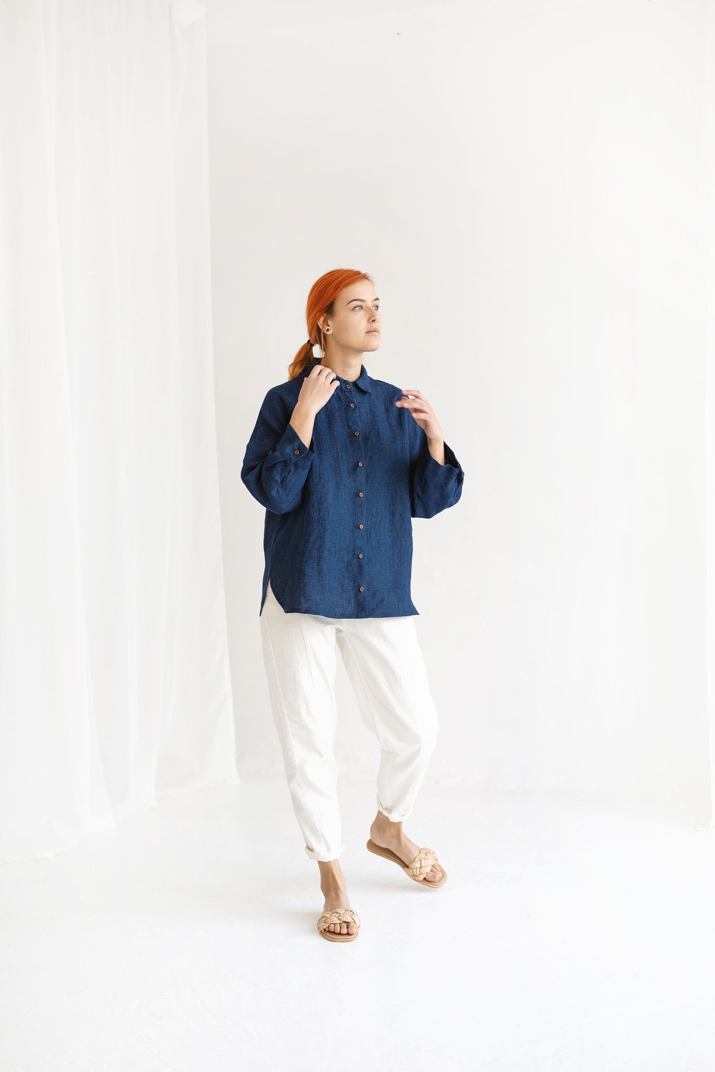Classic linen button up shirt DOLLY