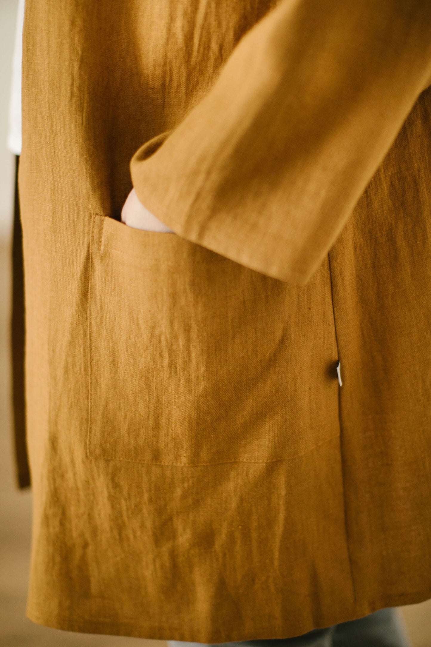 Linen kimono cardigan with long sleeves