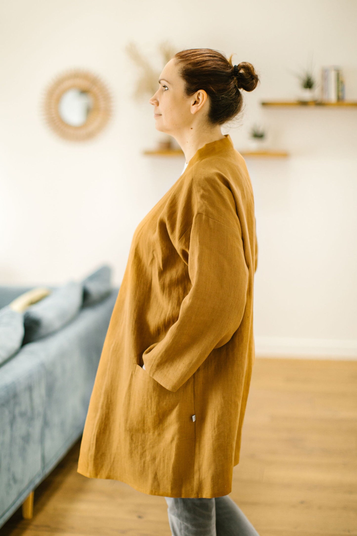 Linen kimono cardigan sweater
