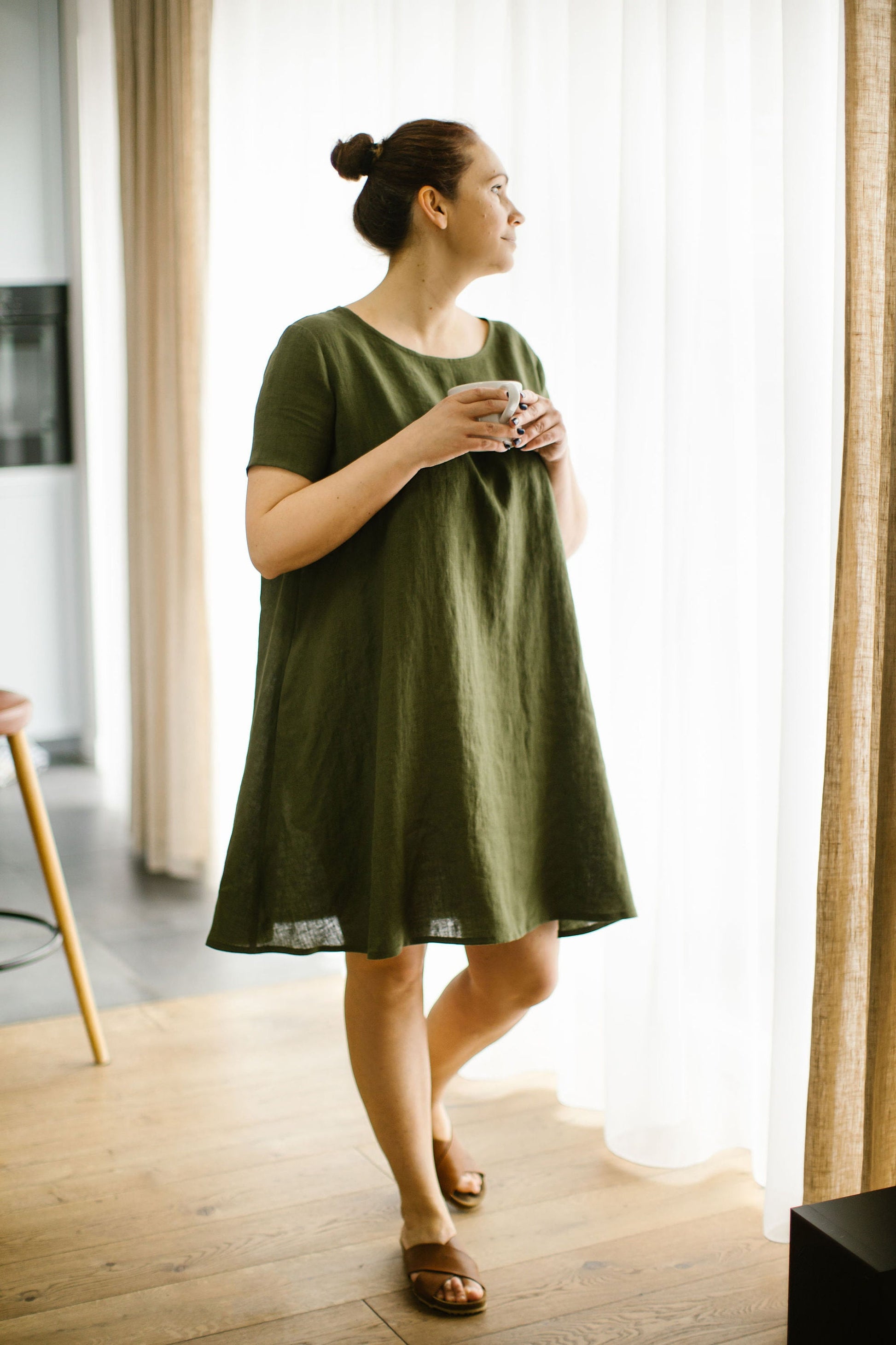 Plus size linen dress for women VICTORIA