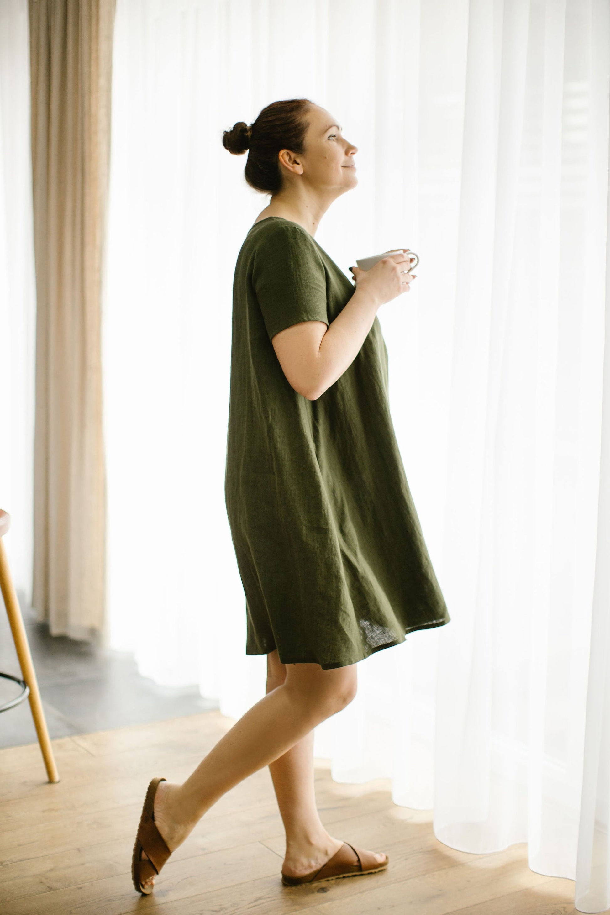 Plus size linen dress for women VICTORIA