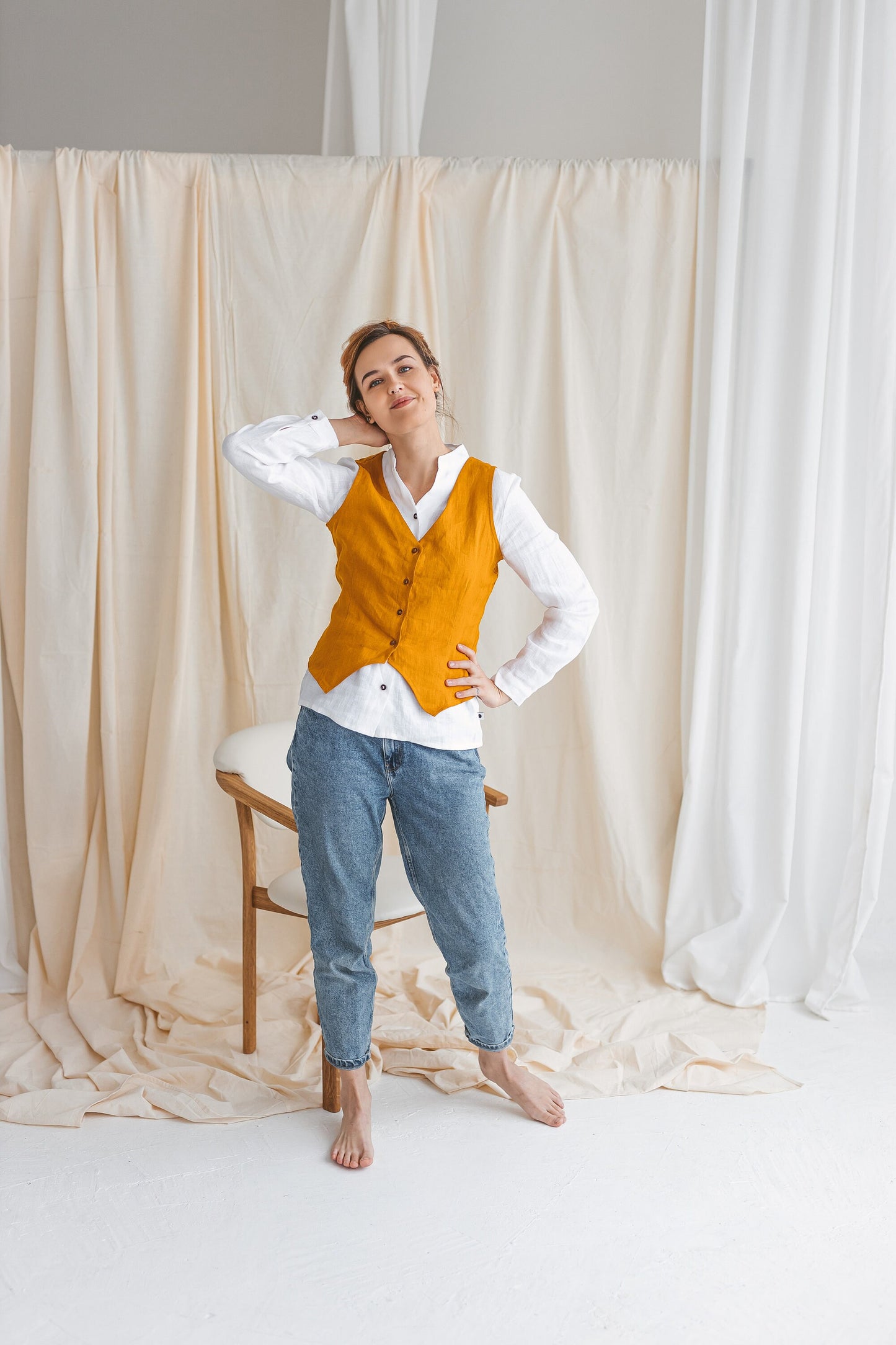 Classic linen vest AFRIKA