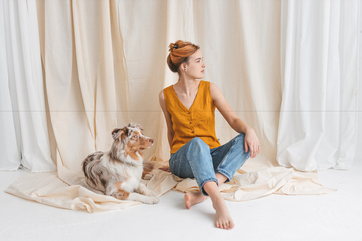 Classic linen vest AFRIKA