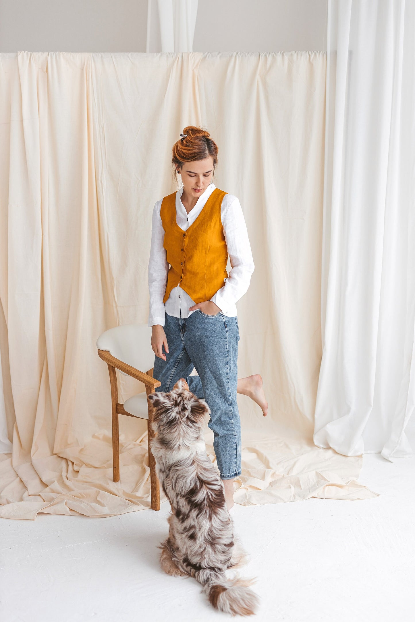 Classic linen vest AFRIKA