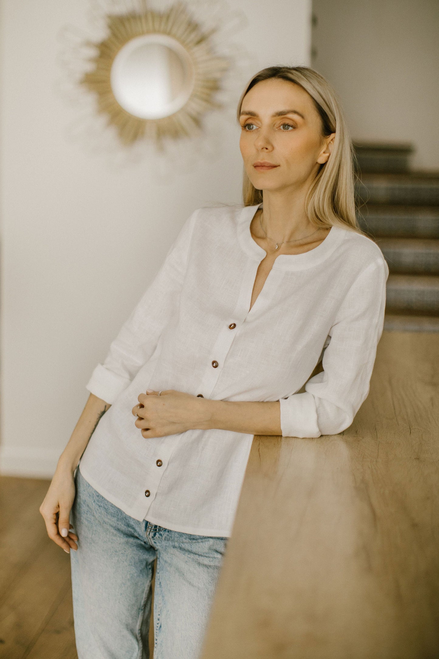 Classic linen button up shirt ANGELIA
