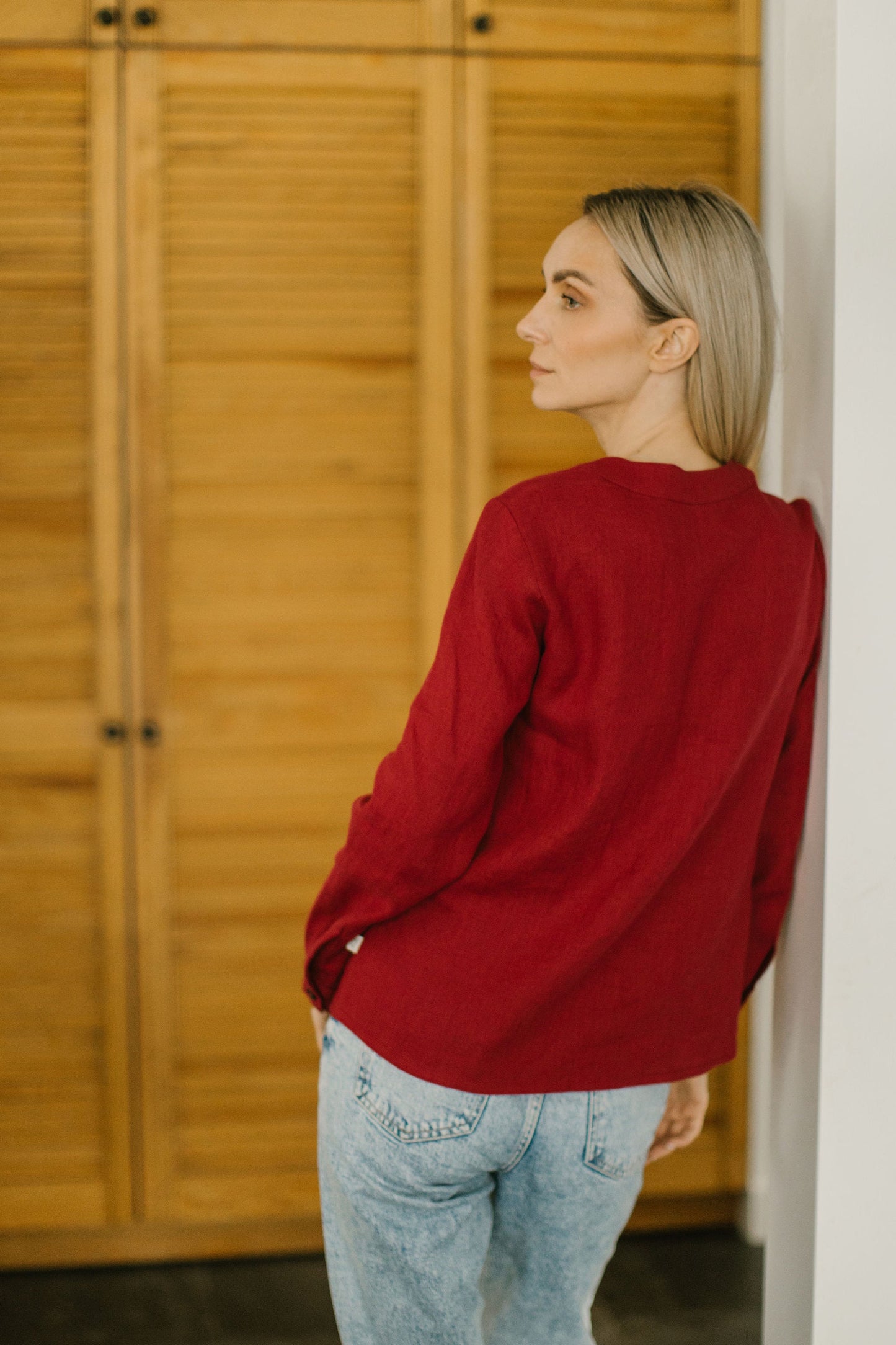 Classic linen button up shirt ANGELIA/READY TO SHIP