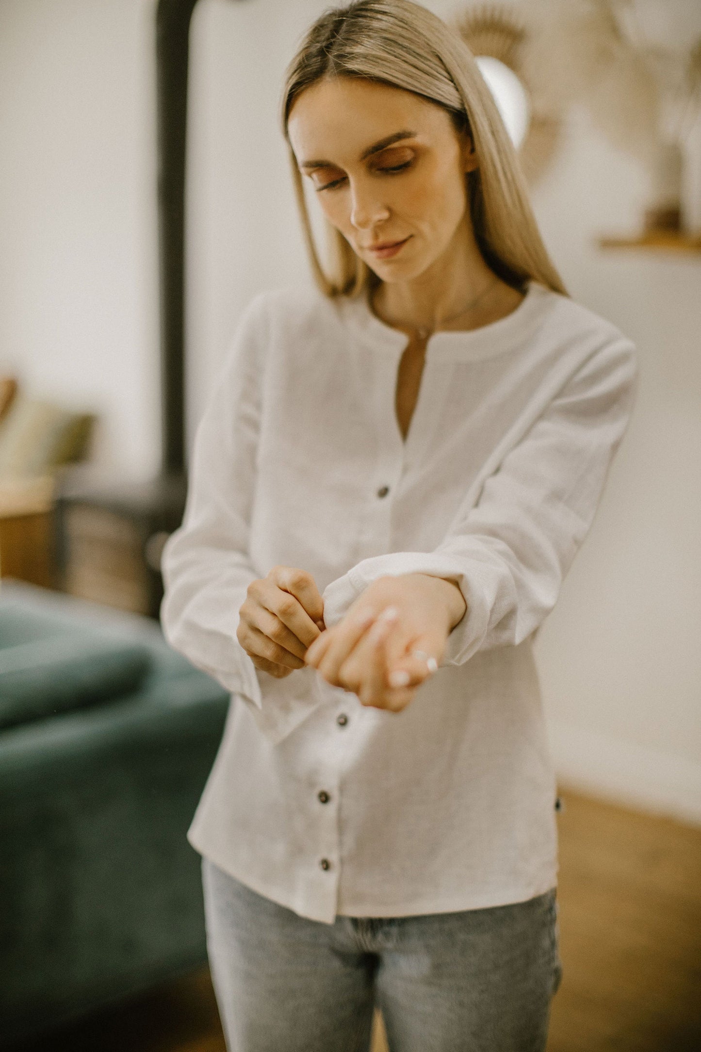 Classic linen button up shirt ANGELIA