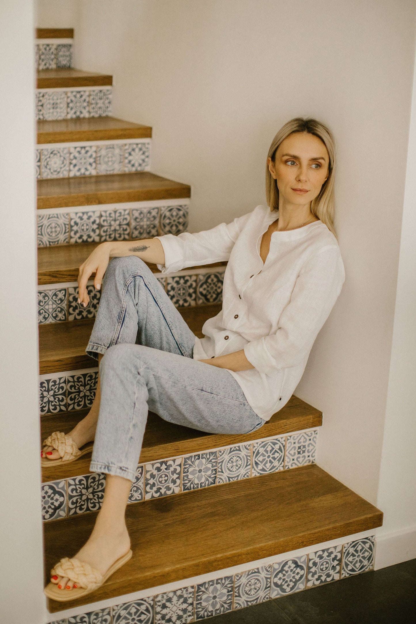 Classic linen button up shirt ANGELIA