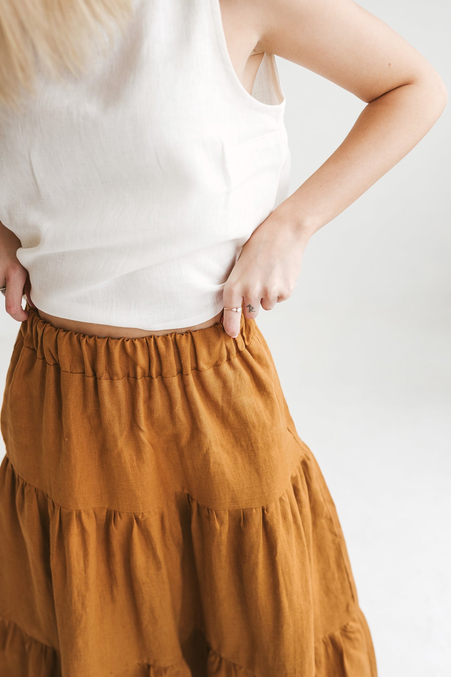 Womens linen maxi skirt CORA