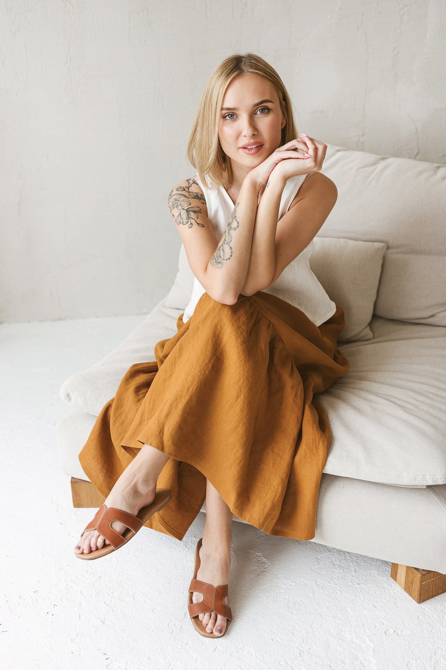 Womens linen skirt CORA